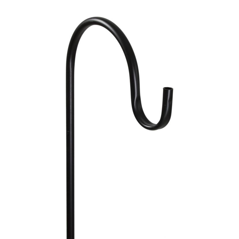 48" Black Metal Shepards Hook Outdoor Garden Stake