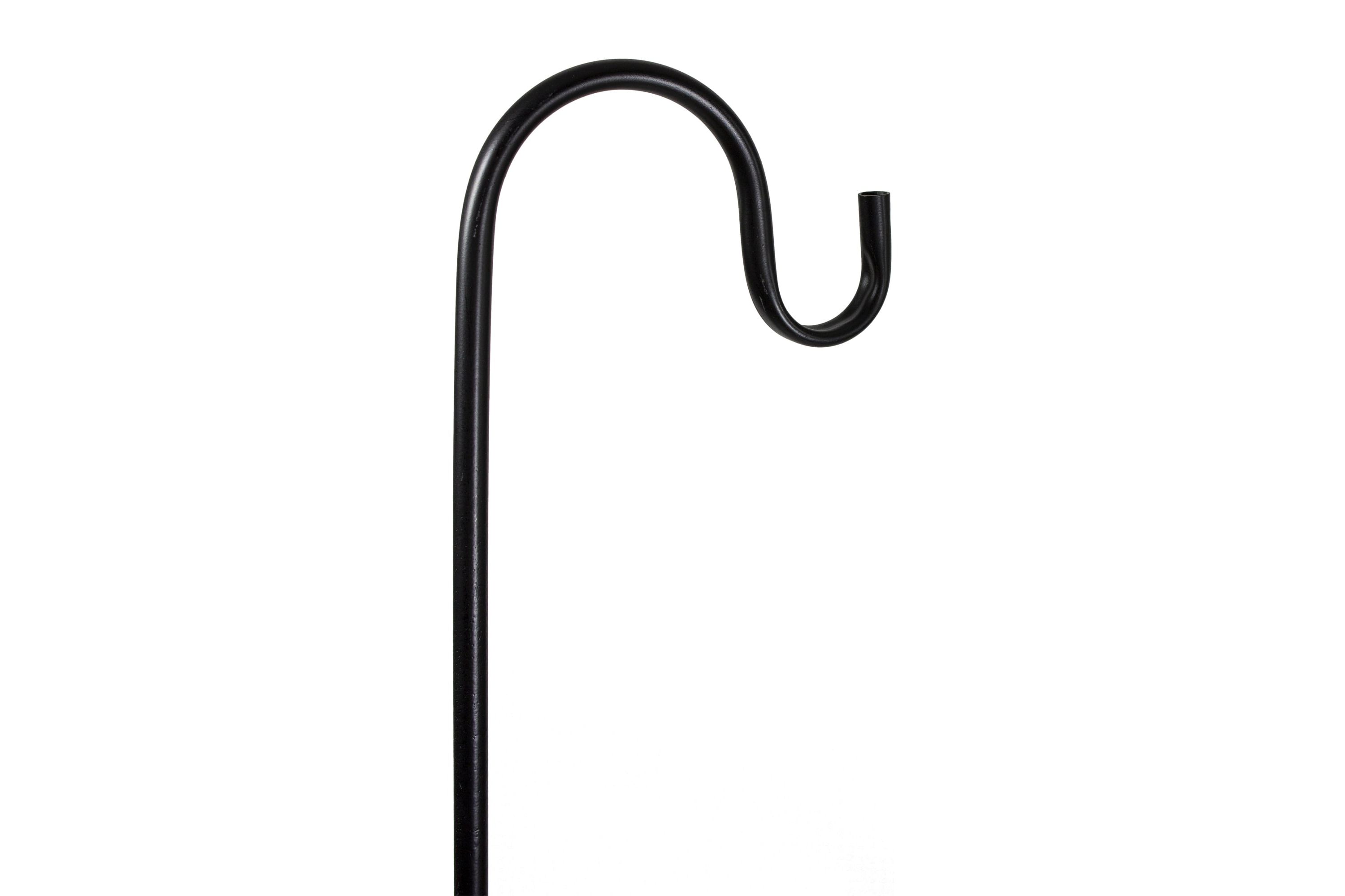 48" Black Metal Shepards Hook Outdoor Garden Stake
