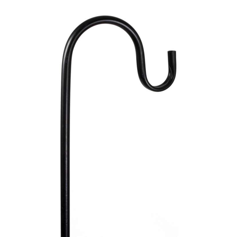 48" Black Metal Shepards Hook Outdoor Garden Stake