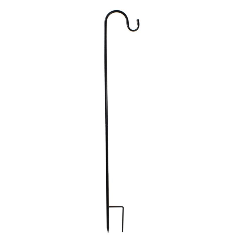 36" Black Metal Shepards Hook Outdoor Garden Stake