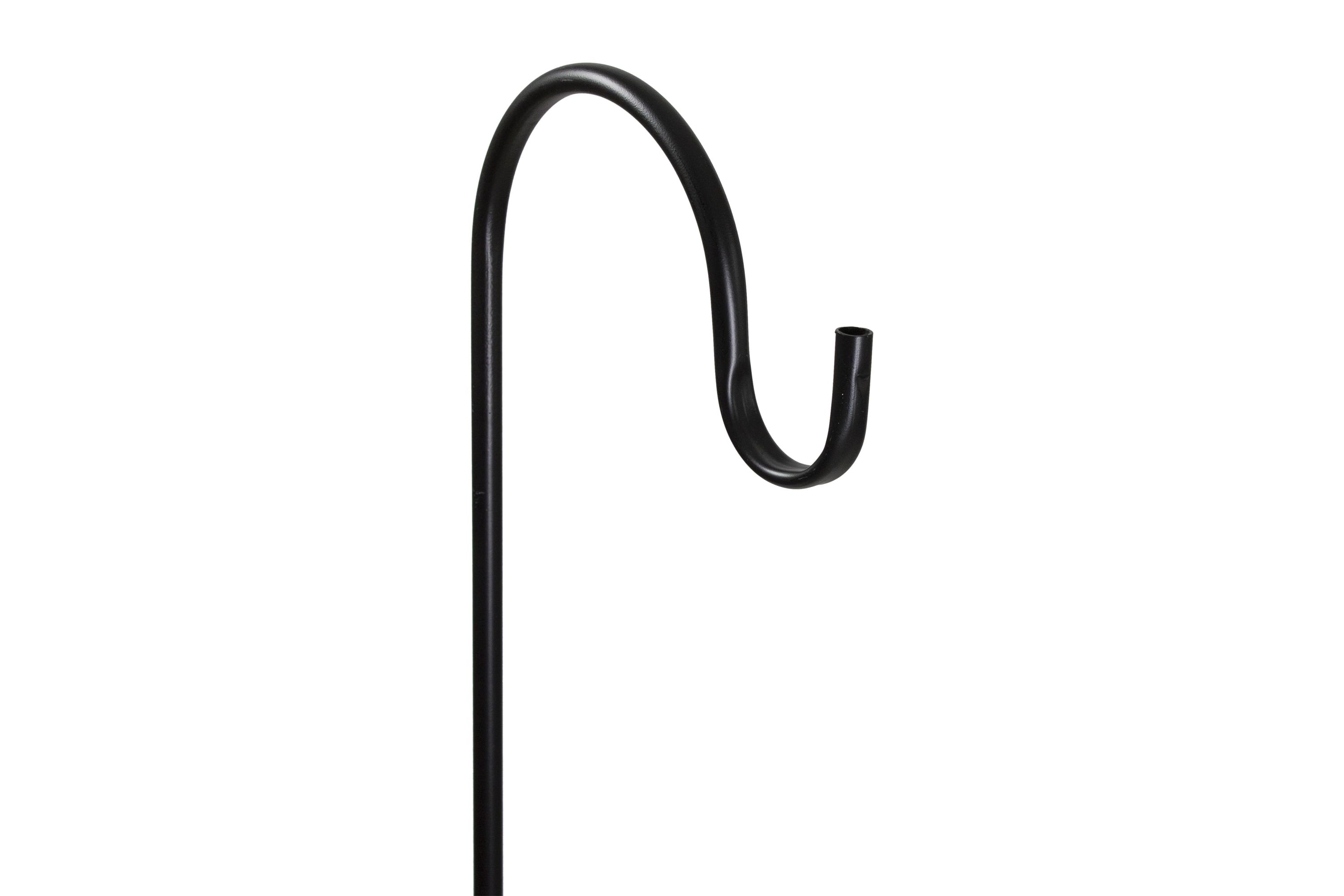 36" Black Metal Shepards Hook Outdoor Garden Stake