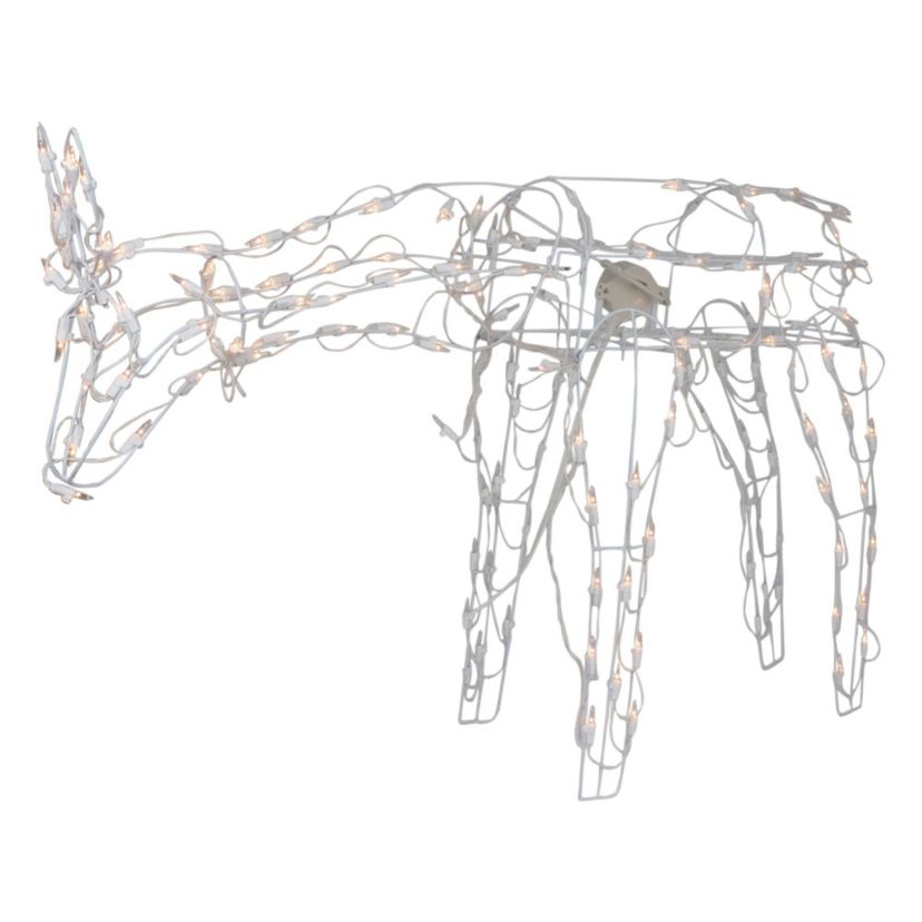 Lighted Feeding Reindeer Animated Outdoor Christmas Decoration - 42" - Clear Lights