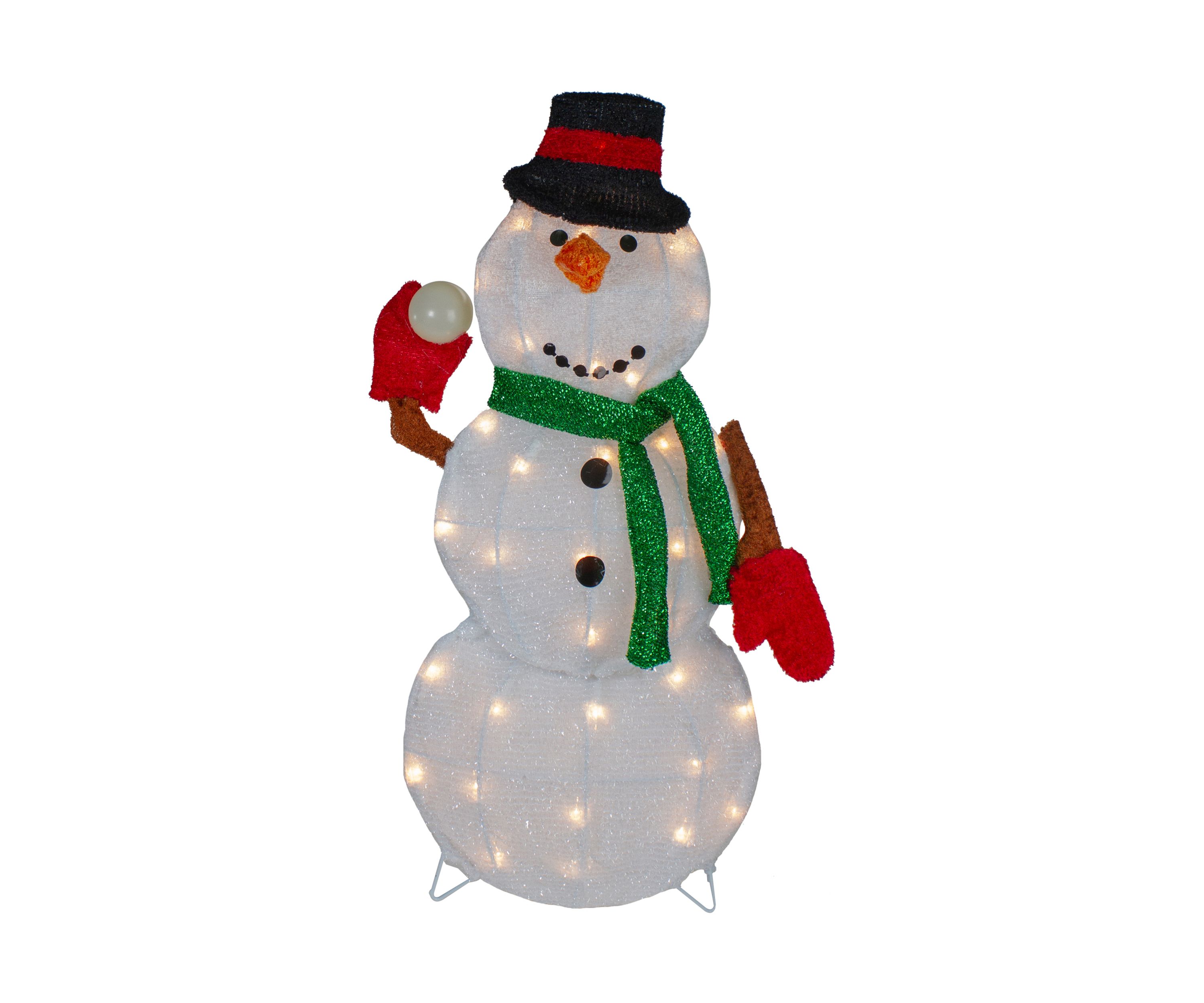 24Inch Black and White Snowman Christmas Outdoor Decoration