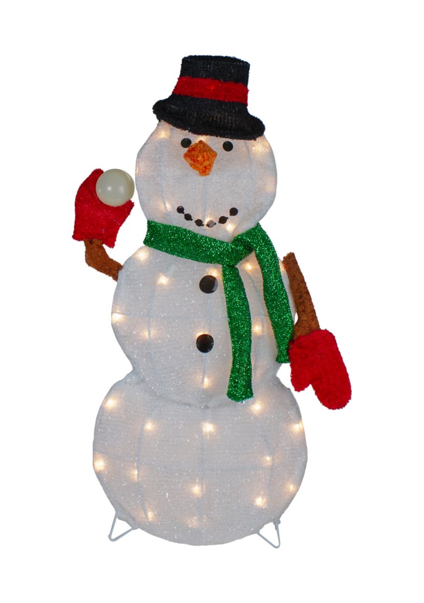 24Inch Black and White Snowman Christmas Outdoor Decoration