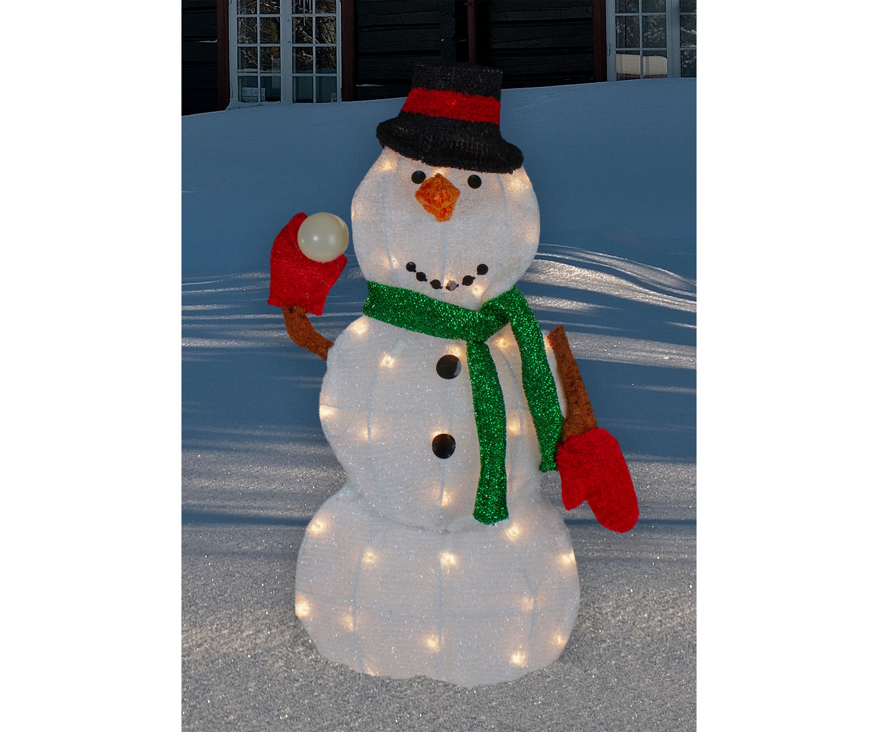 24Inch Black and White Snowman Christmas Outdoor Decoration