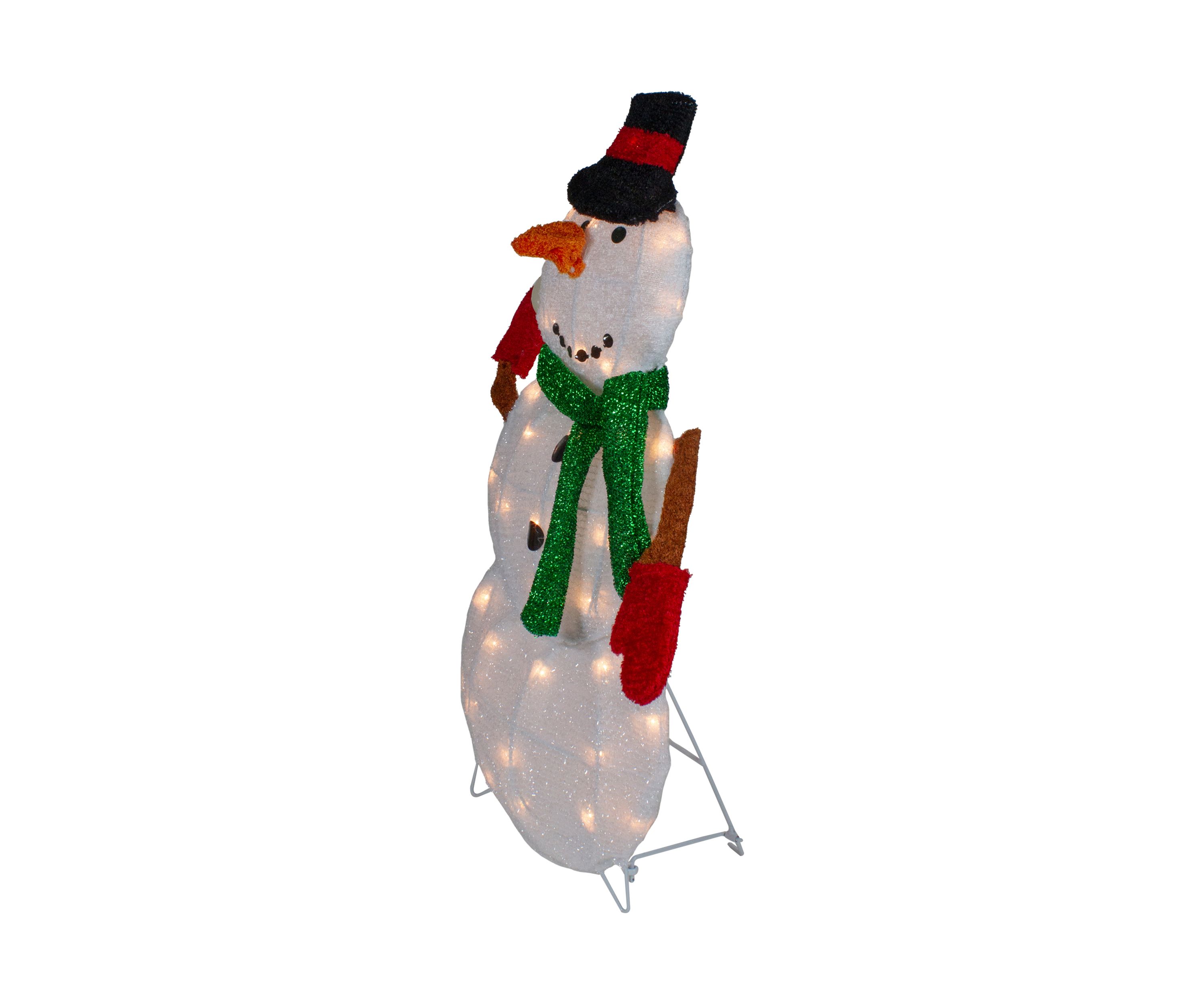 24Inch Black and White Snowman Christmas Outdoor Decoration