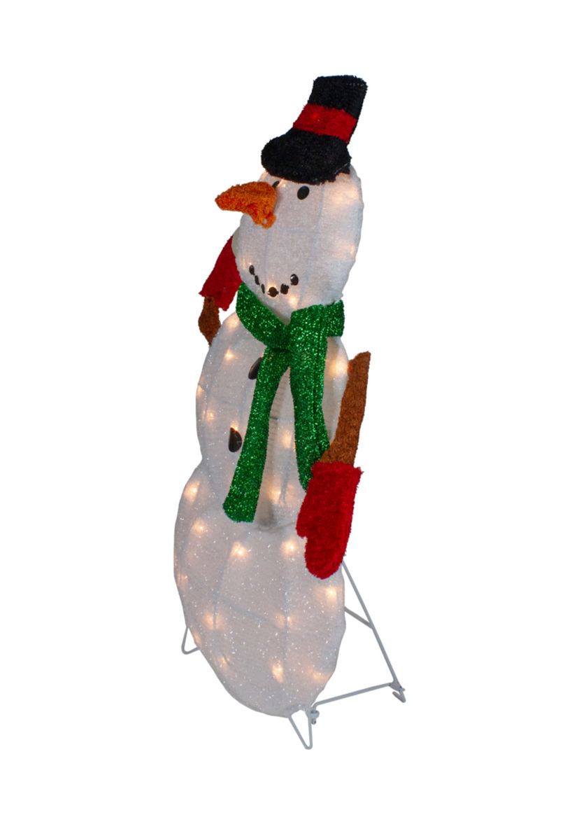 24Inch Black and White Snowman Christmas Outdoor Decoration