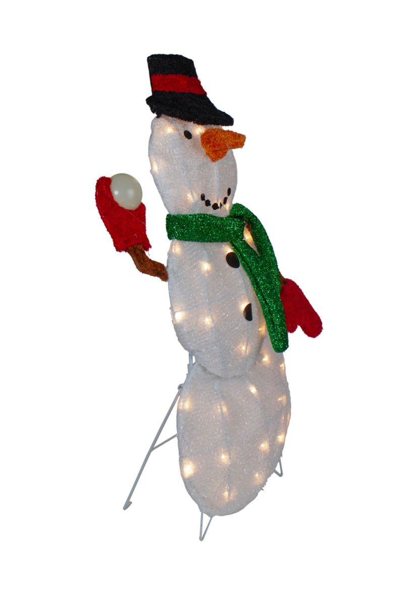 24Inch Black and White Snowman Christmas Outdoor Decoration