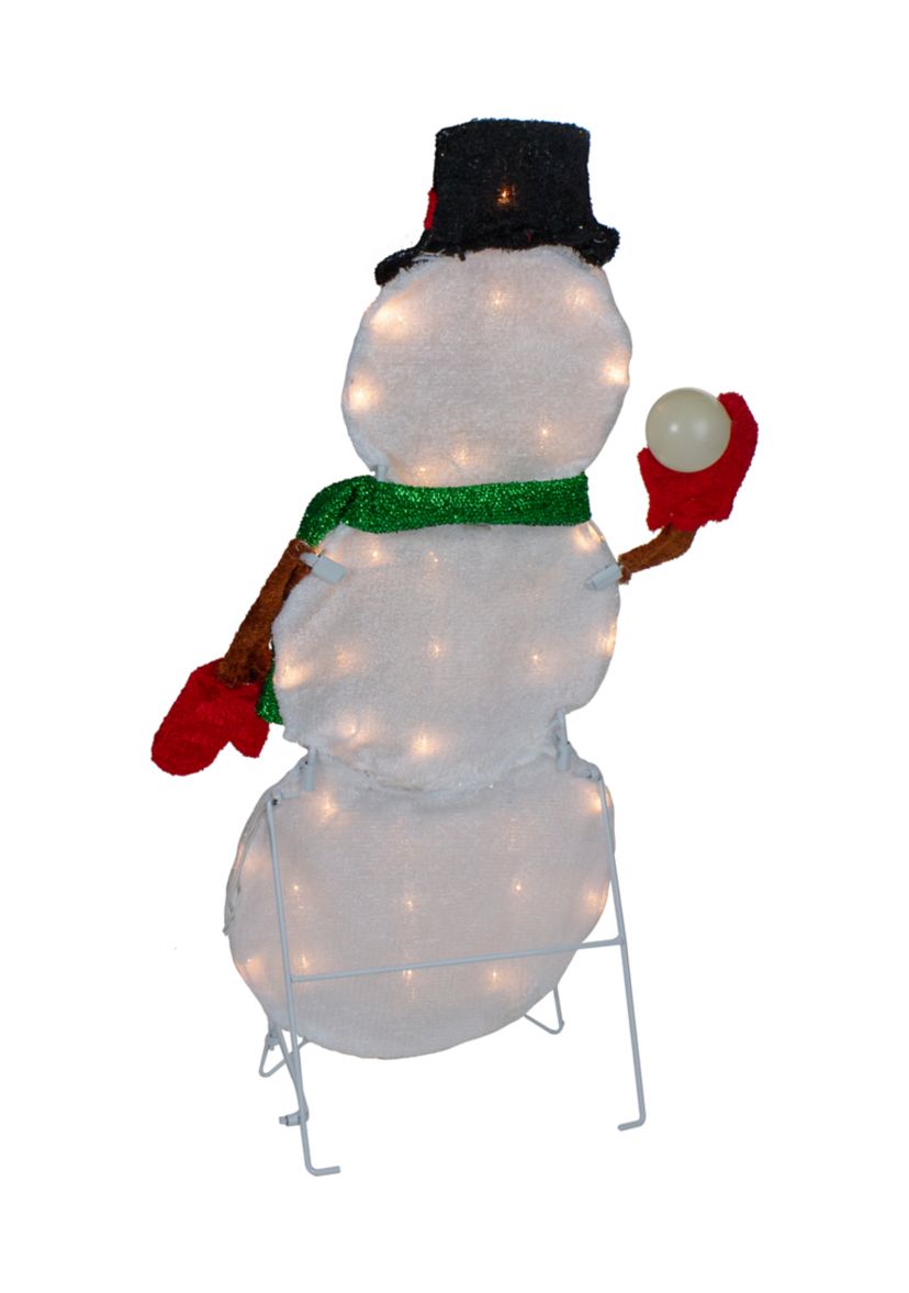 24Inch Black and White Snowman Christmas Outdoor Decoration