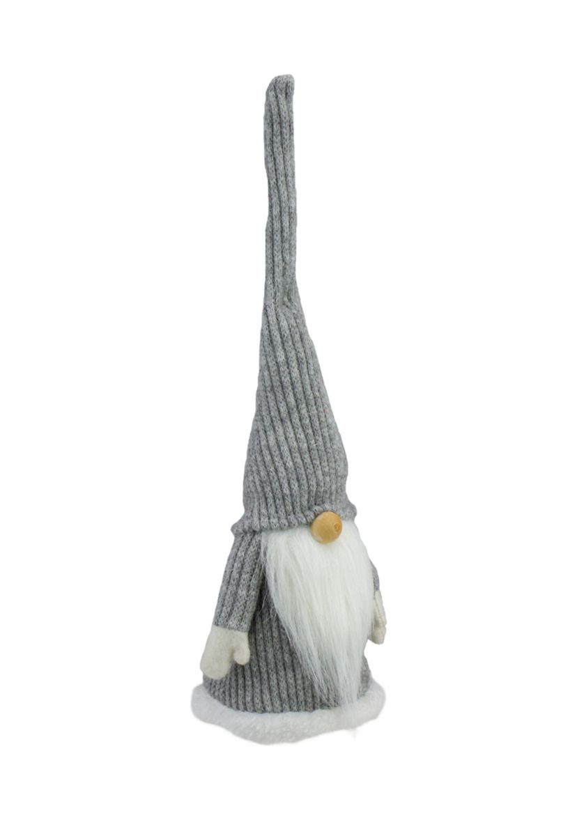 14Inch Gray and White Standing Christmas Gnome Tabletop Decor