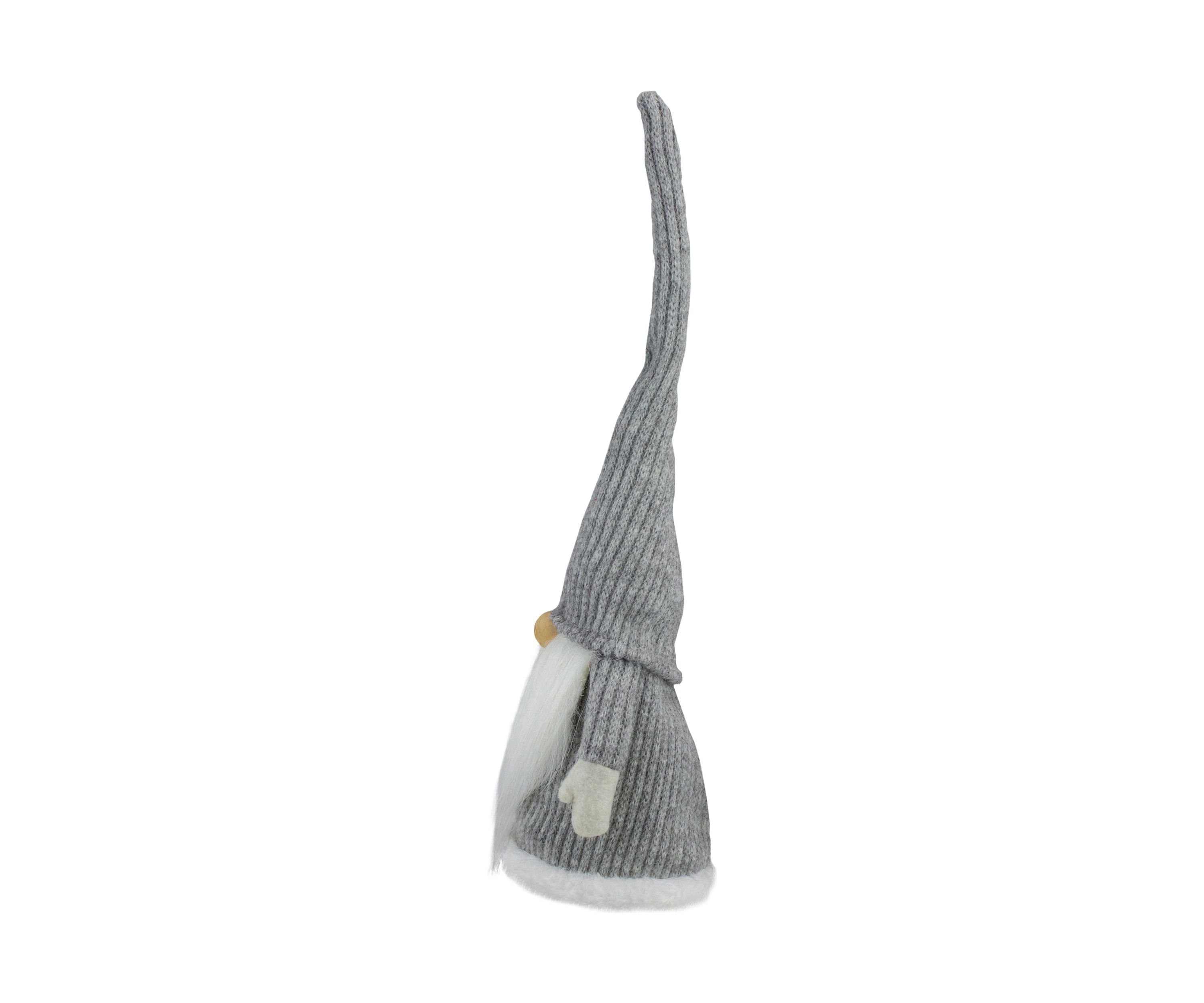 14Inch Gray and White Standing Christmas Gnome Tabletop Decor