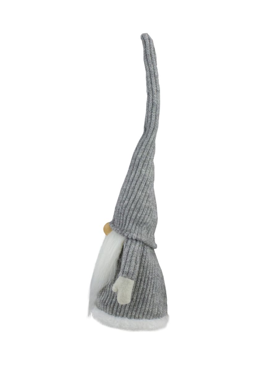 14Inch Gray and White Standing Christmas Gnome Tabletop Decor