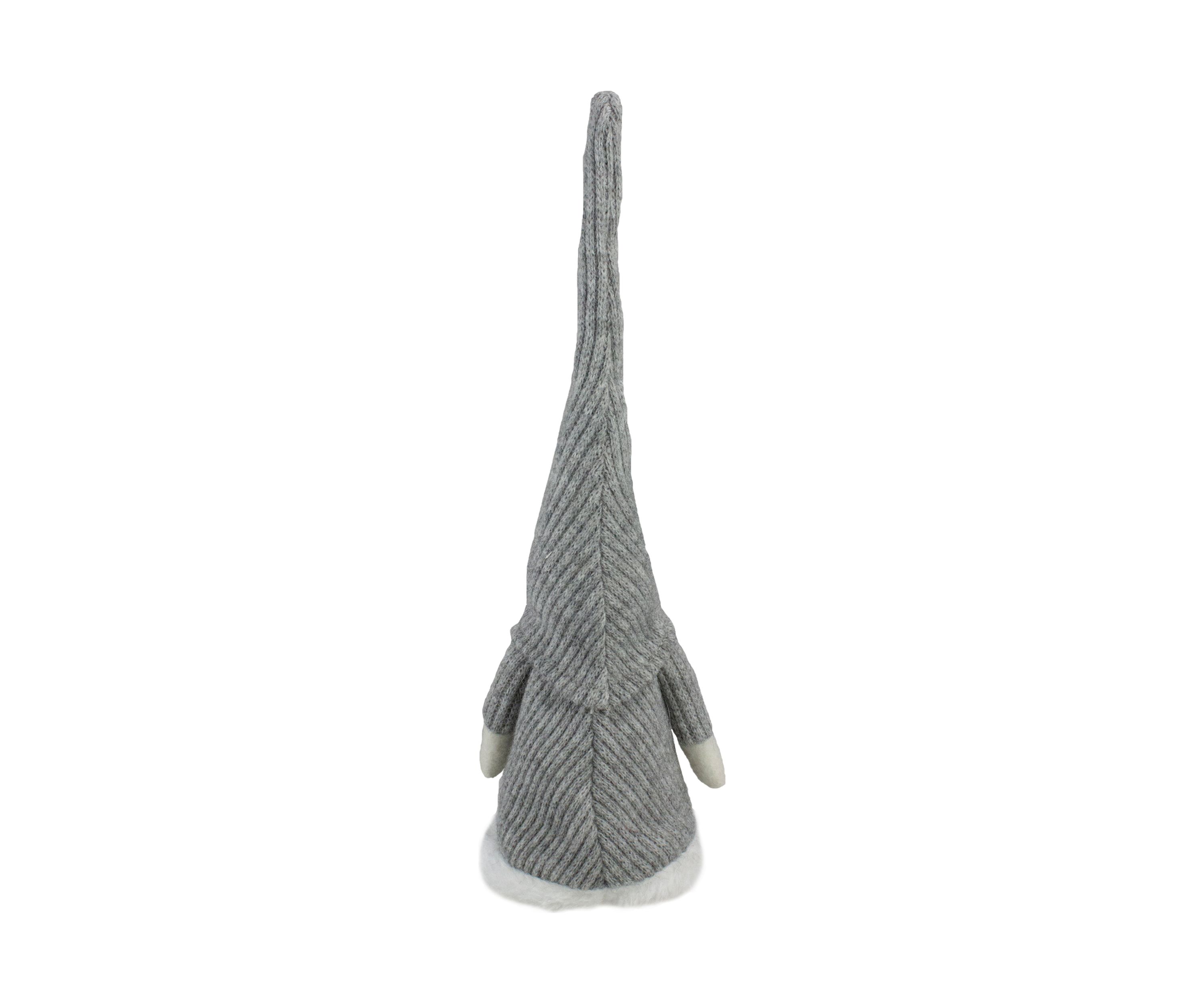 14Inch Gray and White Standing Christmas Gnome Tabletop Decor