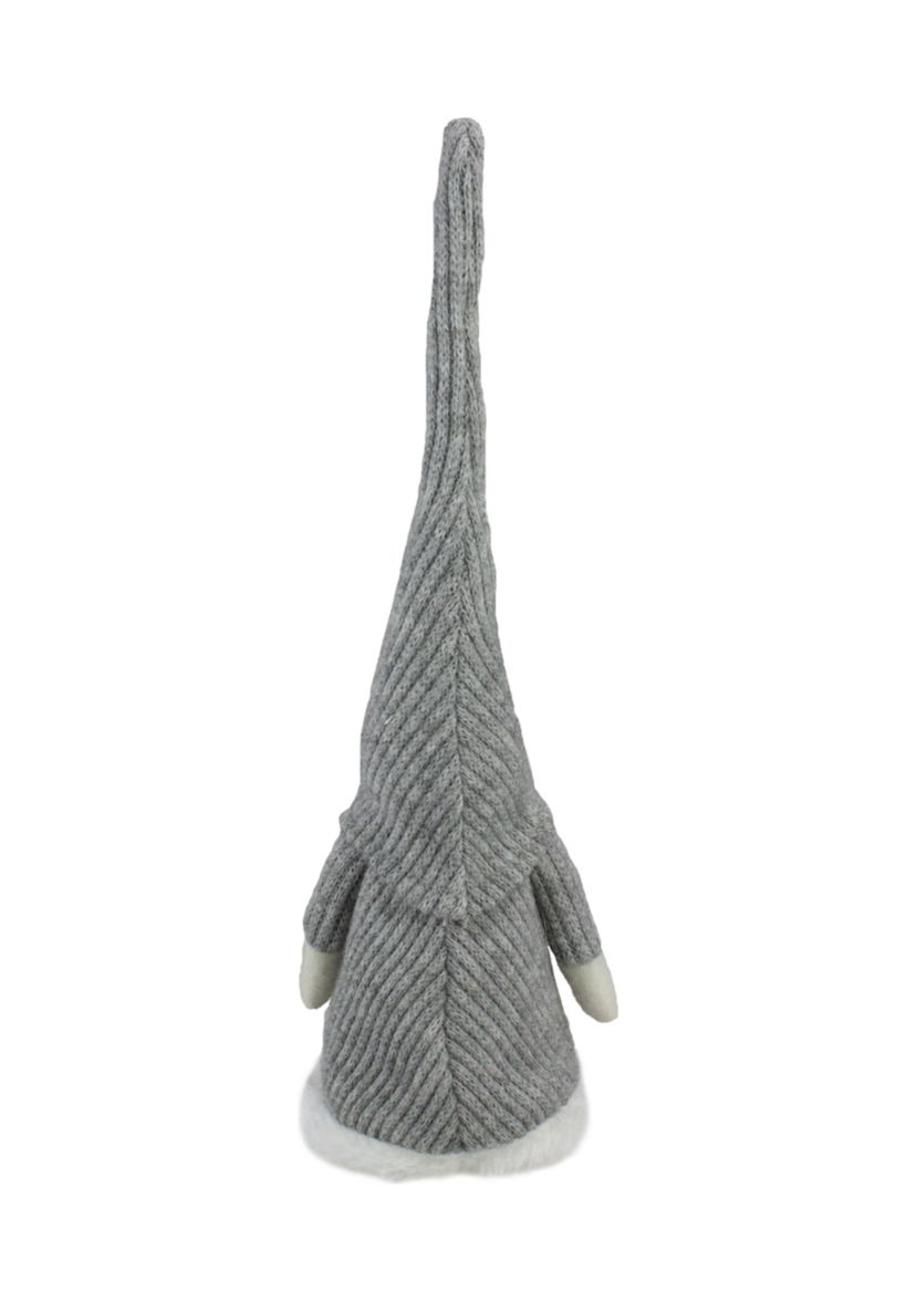 14Inch Gray and White Standing Christmas Gnome Tabletop Decor