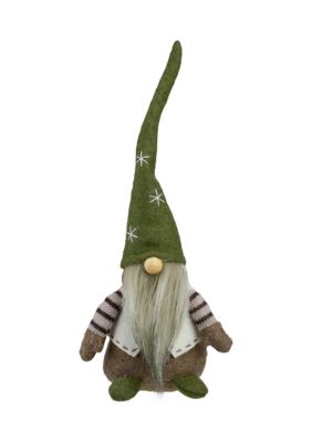 12Inch Green and Brown Sitting Christmas Gnome