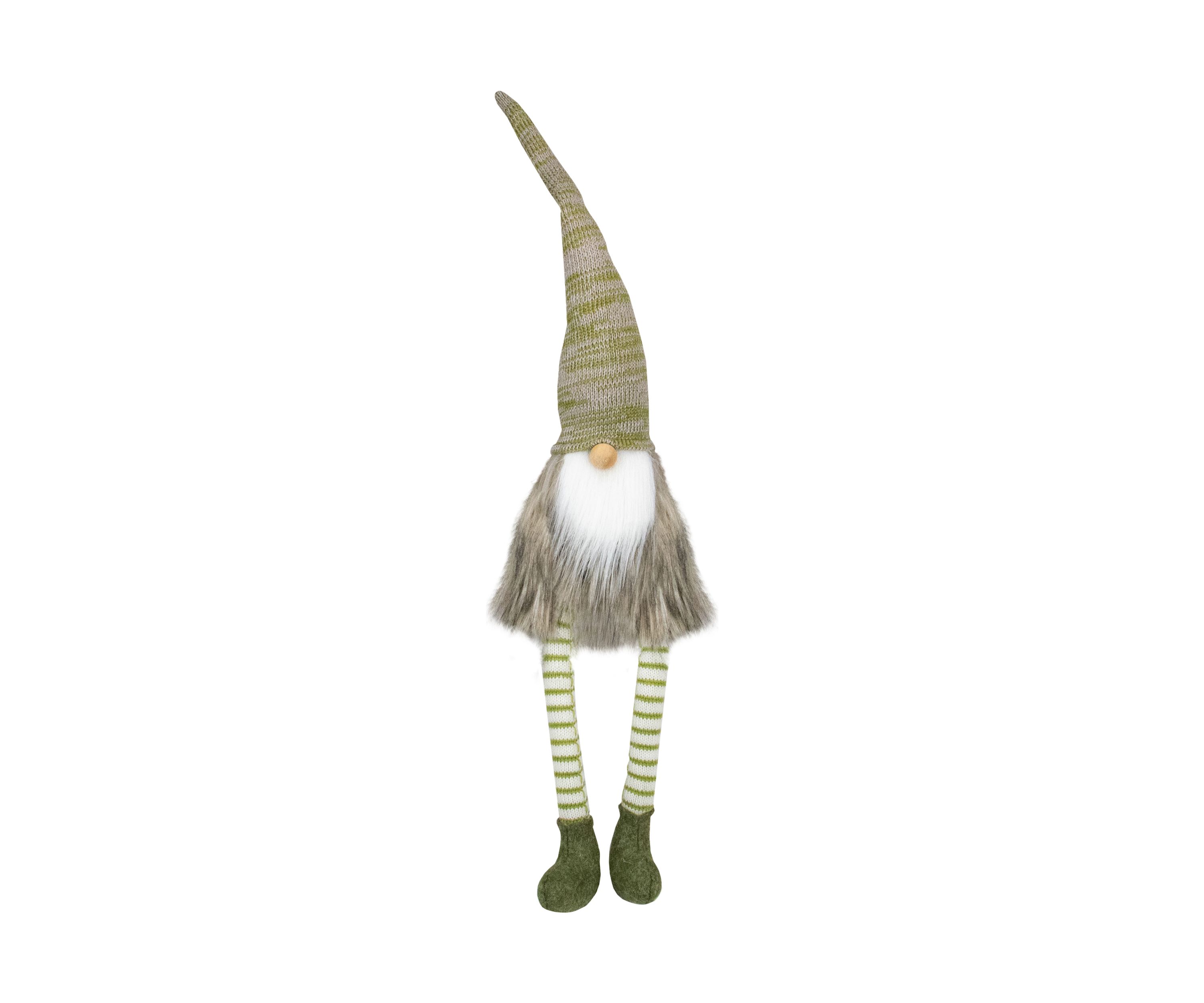 26Inch Green and Beige Sitting Christmas Gnome Figure