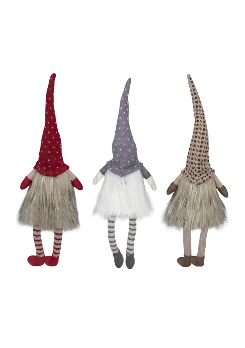 Set of 3 Sitting Christmas Gnomes with Dangling Legs 20Inch