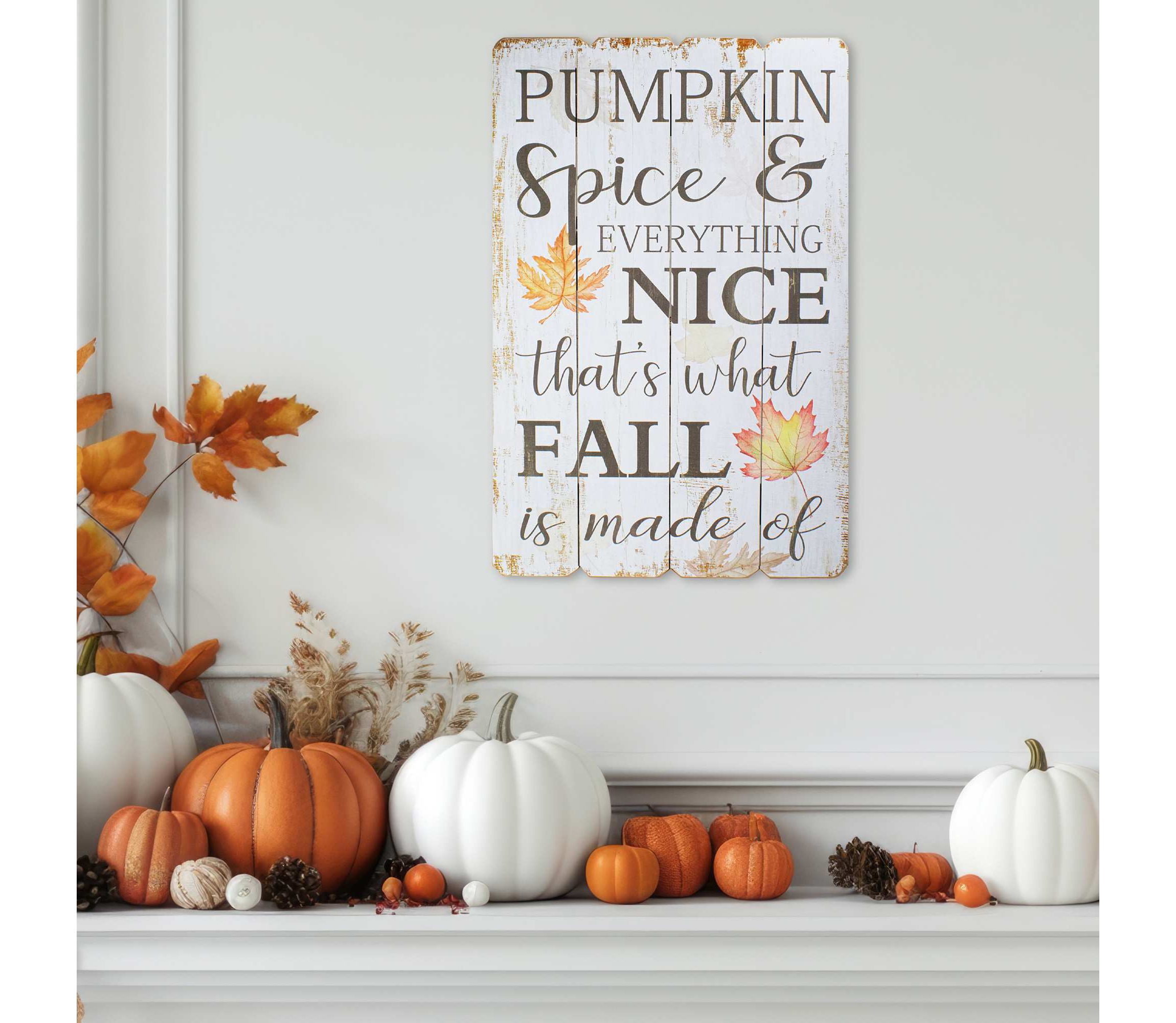 Pumpkin Spice Everything Nice Fall Wooden Wall Sign - 23.5"