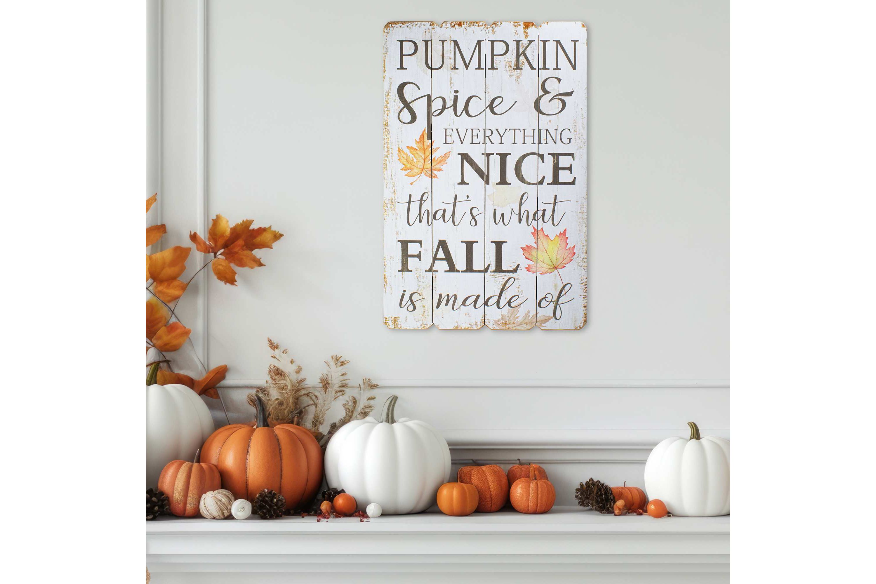 Pumpkin Spice Everything Nice Fall Wooden Wall Sign - 23.5"