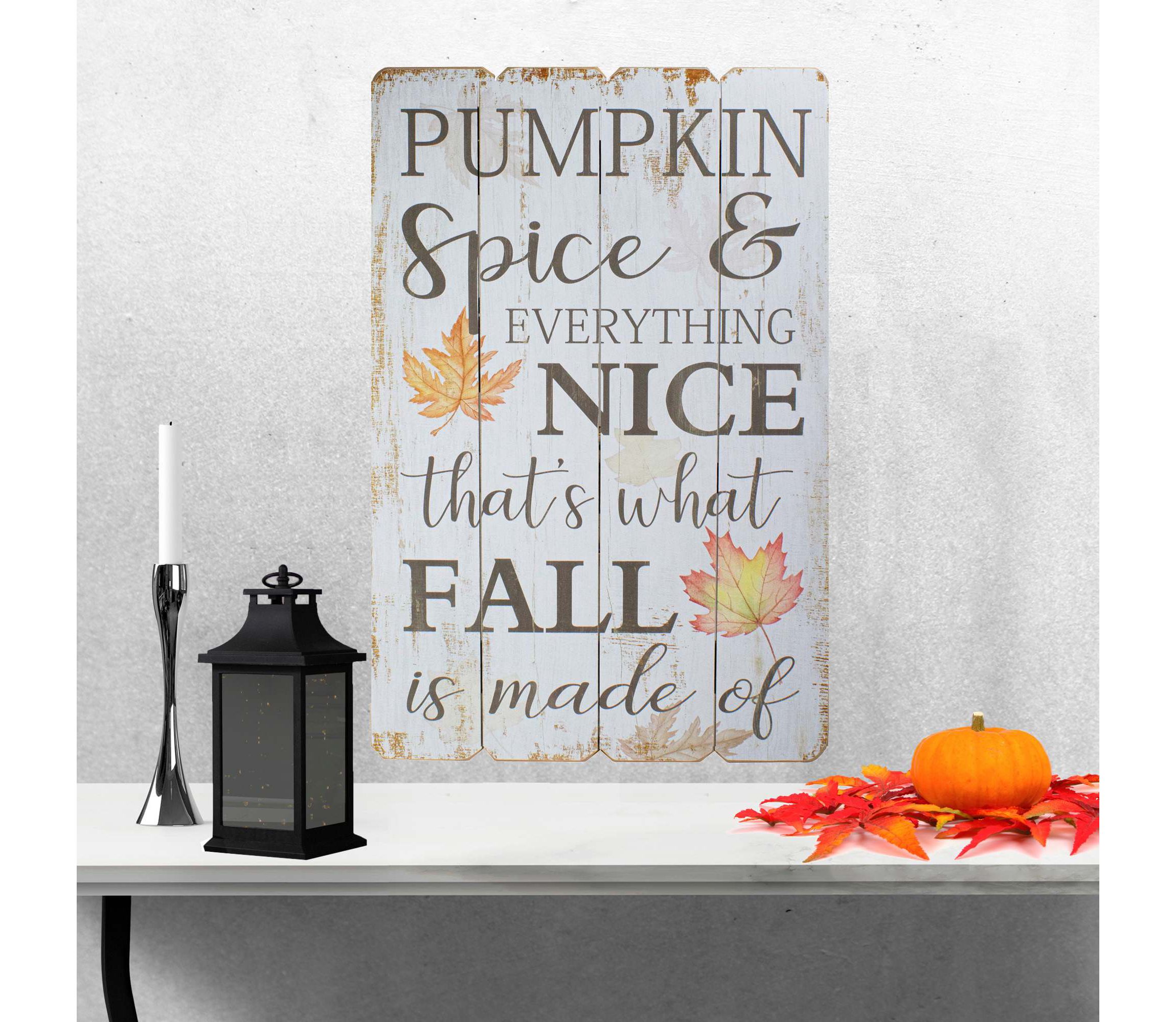 Pumpkin Spice Everything Nice Fall Wooden Wall Sign - 23.5"