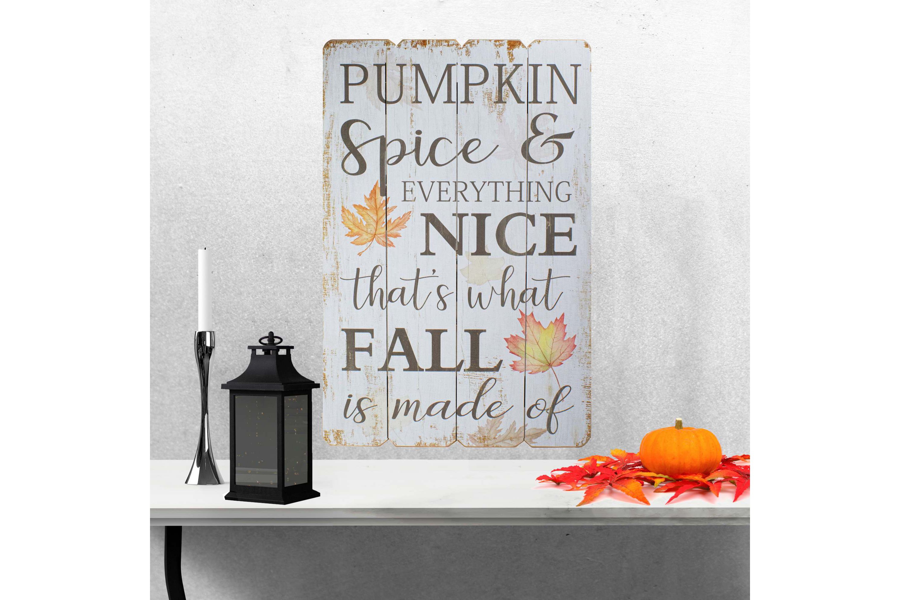 Pumpkin Spice Everything Nice Fall Wooden Wall Sign - 23.5"