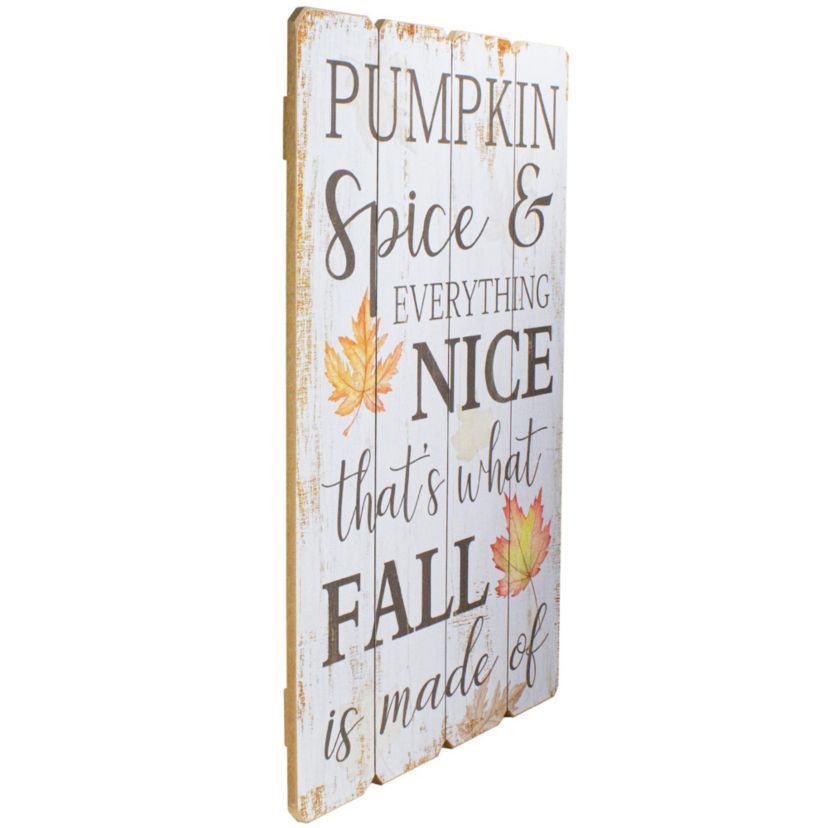 Pumpkin Spice Everything Nice Fall Wooden Wall Sign - 23.5"