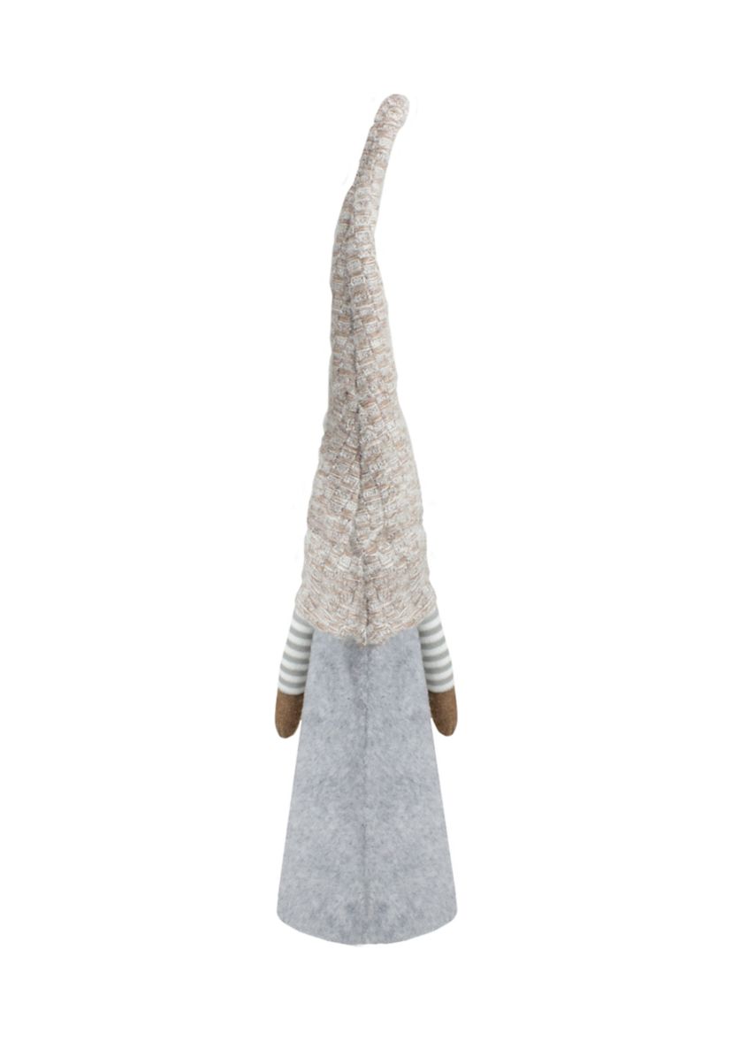 21Inch Gray and Beige Cone Boy Christmas Gnome Figure