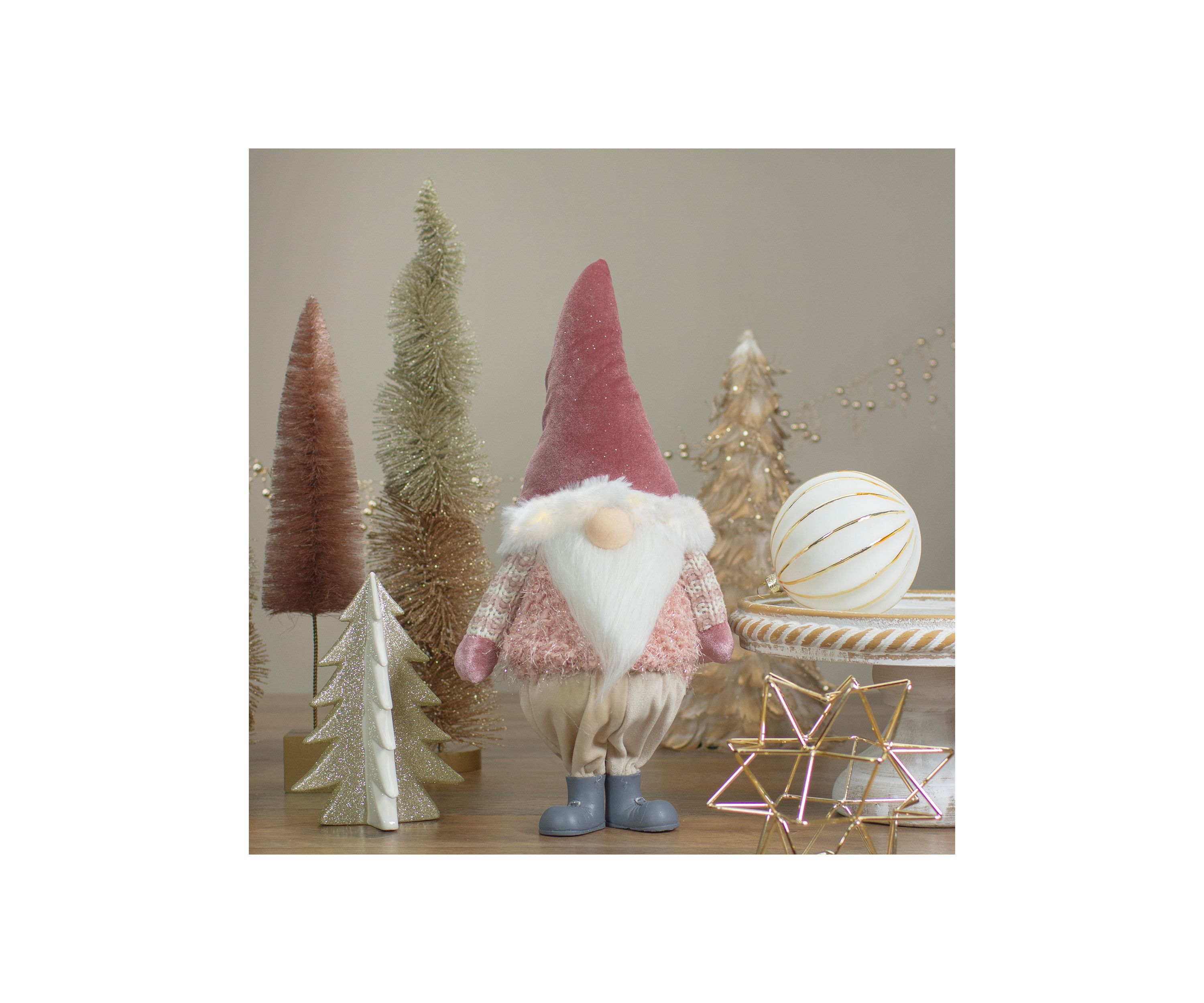 16Inch LED Lighted Mauve Boy Gnome Christmas Figure