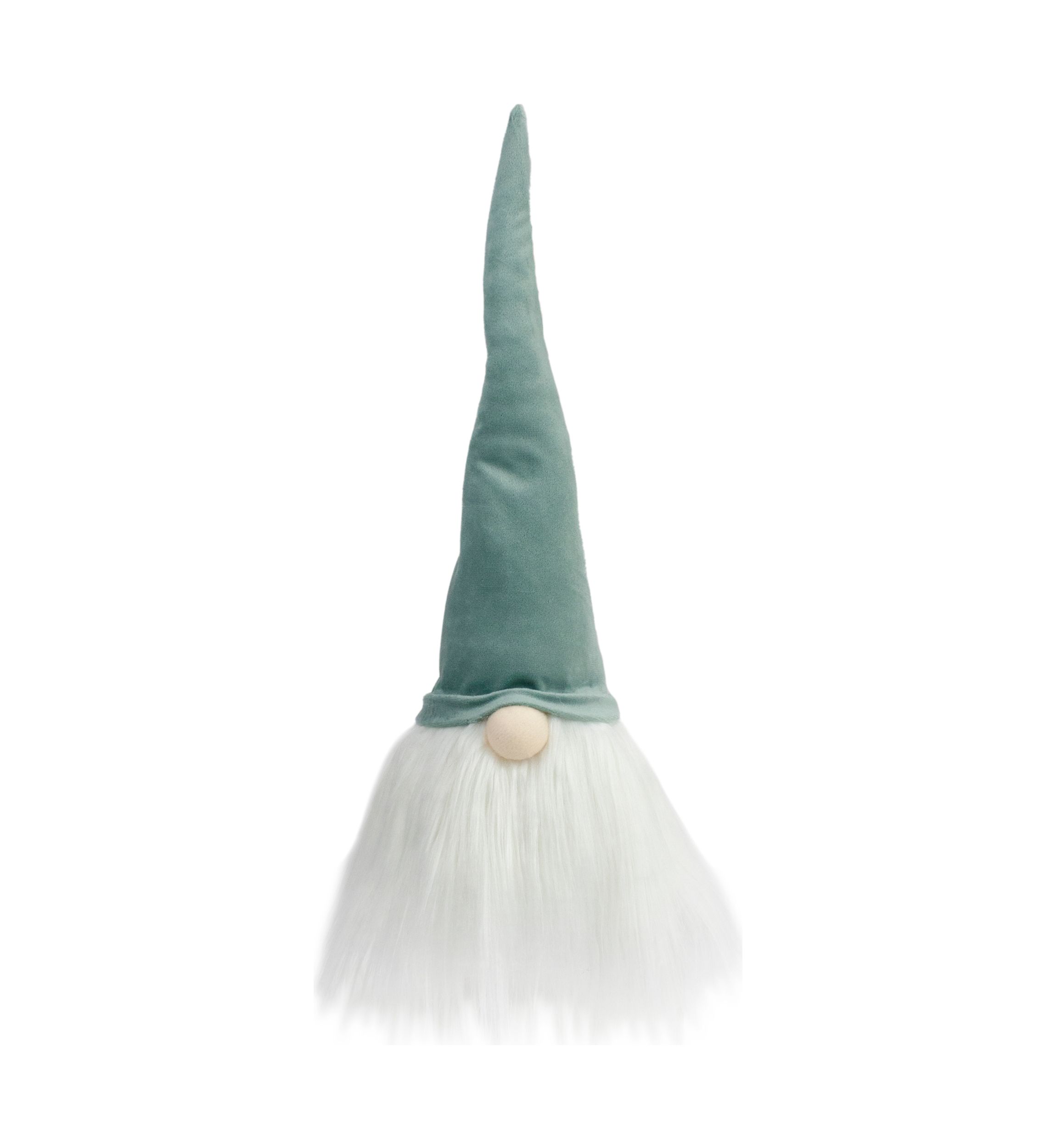 15" Green and White Gnome Head Christmas Tabletop Décor