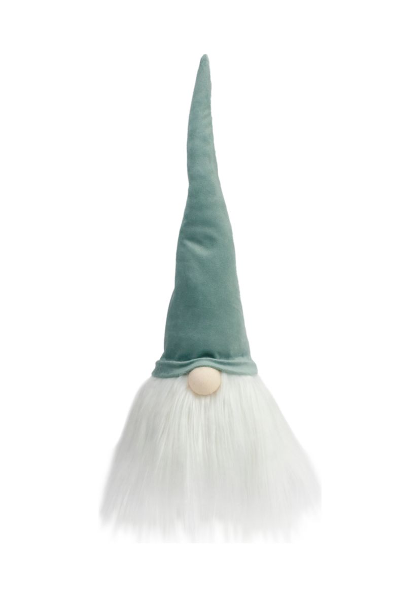 15" Green and White Gnome Head Christmas Tabletop Décor