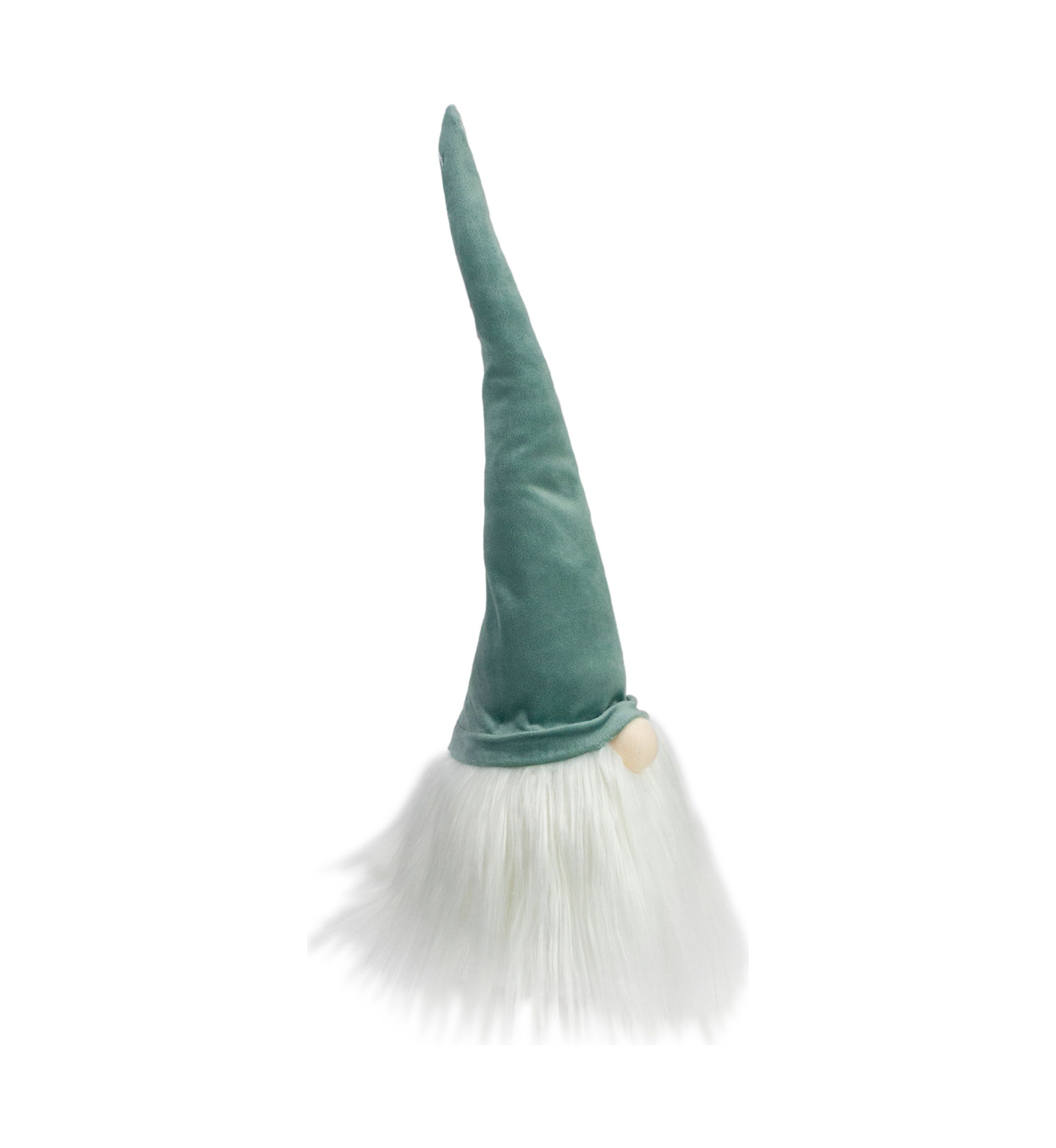 15" Green and White Gnome Head Christmas Tabletop Décor