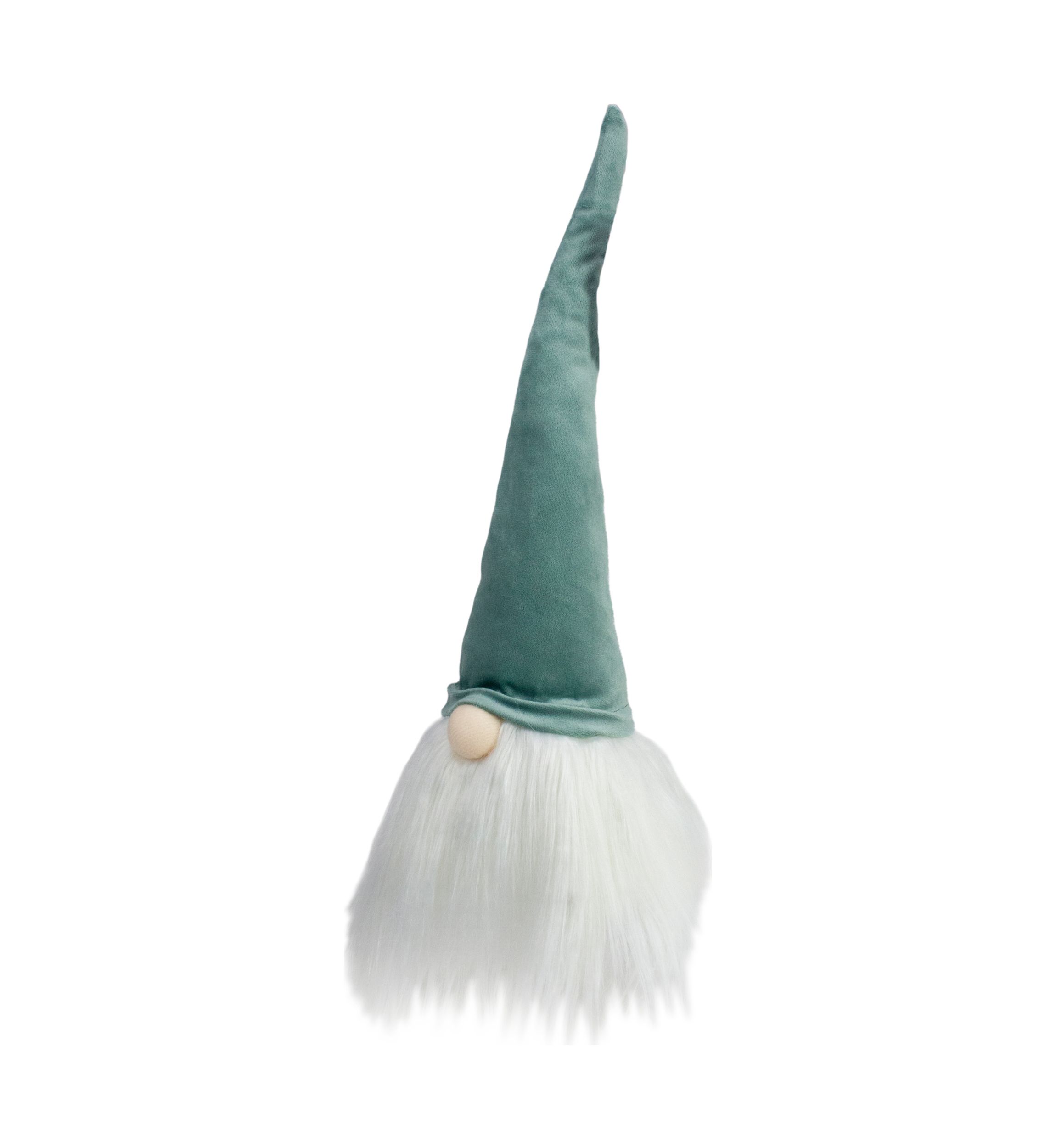 15" Green and White Gnome Head Christmas Tabletop Décor