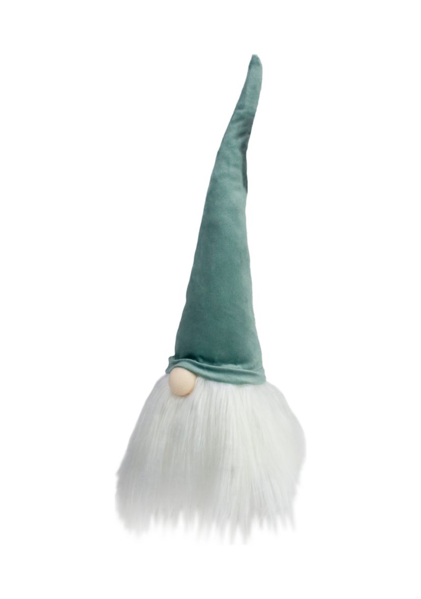 15" Green and White Gnome Head Christmas Tabletop Décor