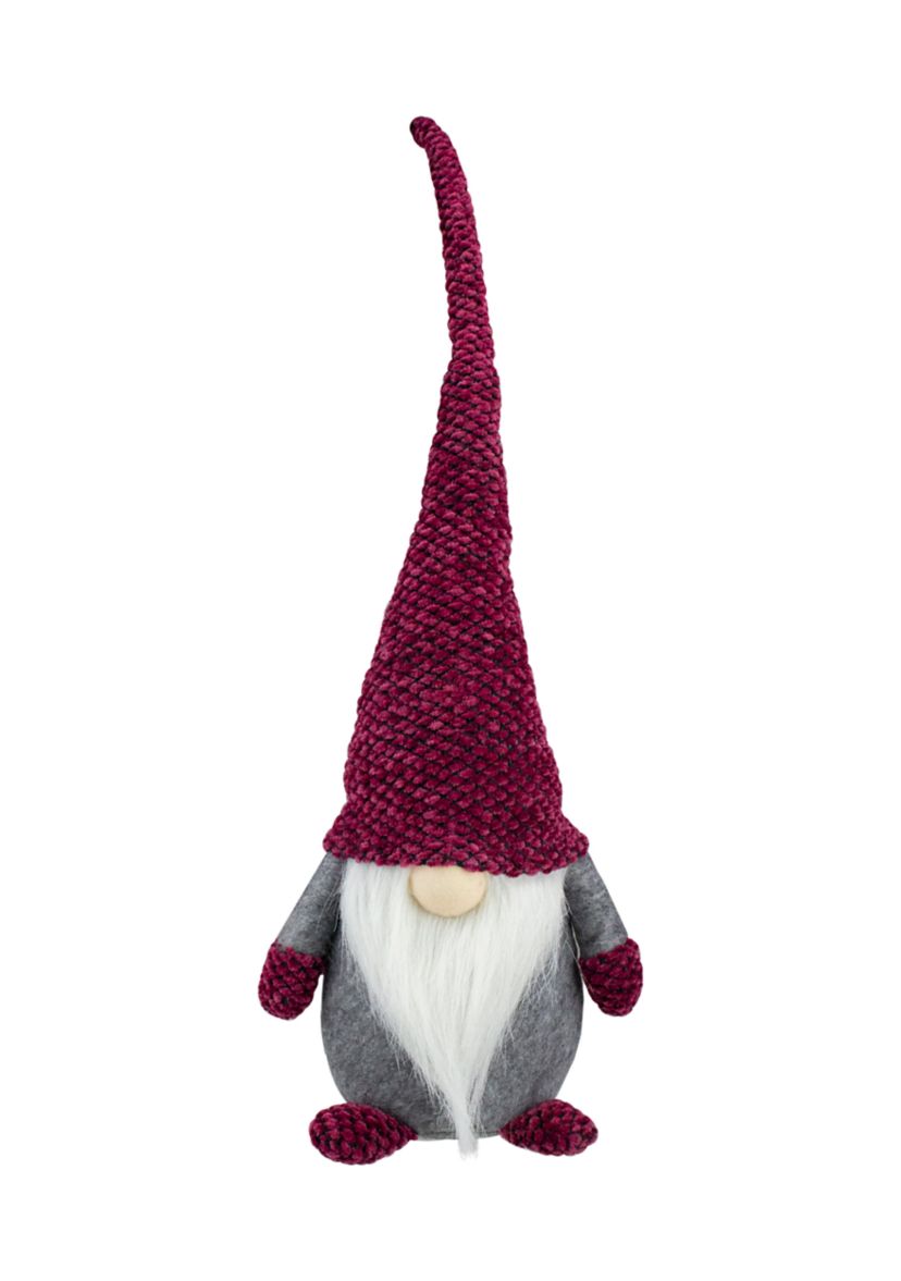 20.5Inch Red and Gray Sitting Gnome Christmas Tabletop Decor