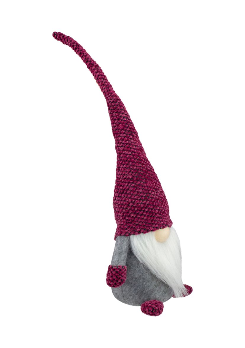 20.5Inch Red and Gray Sitting Gnome Christmas Tabletop Decor
