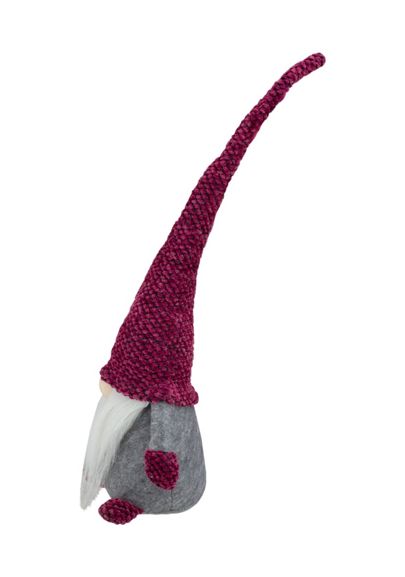 20.5Inch Red and Gray Sitting Gnome Christmas Tabletop Decor