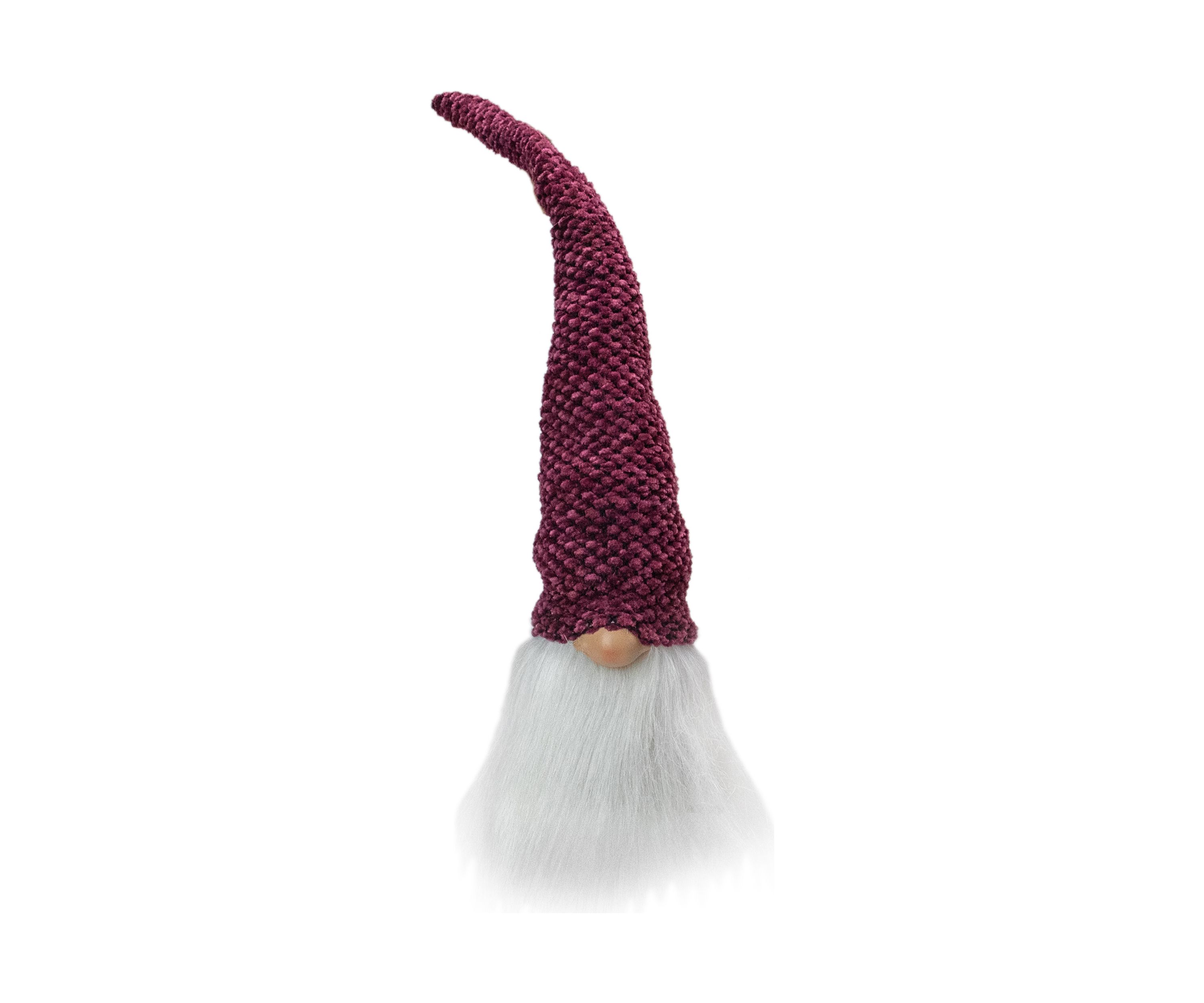 15Inch Purple Plum and White Gnome Head Christmas Tabletop Decor