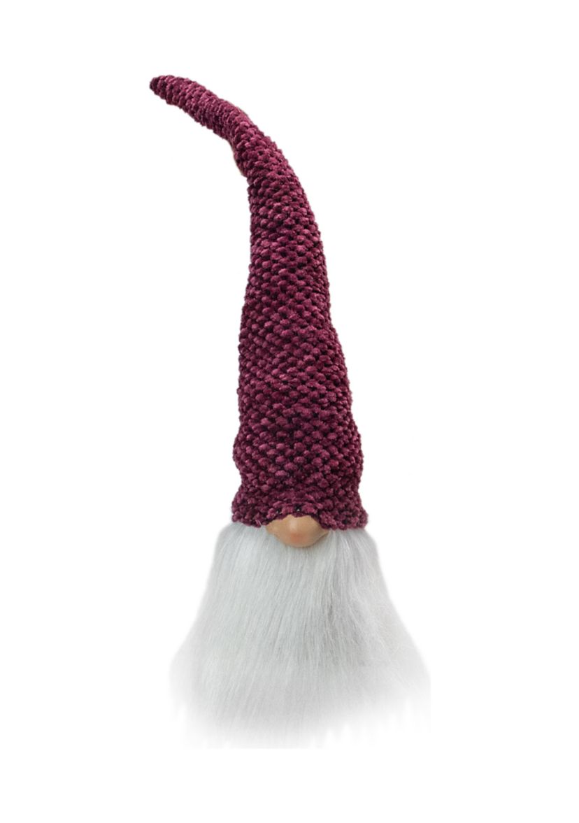 15Inch Purple Plum and White Gnome Head Christmas Tabletop Decor