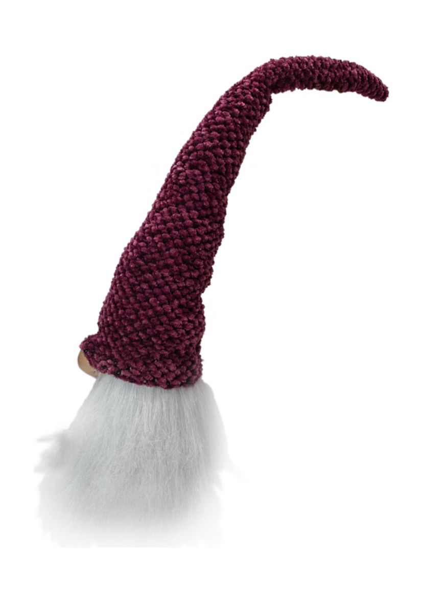 15Inch Purple Plum and White Gnome Head Christmas Tabletop Decor