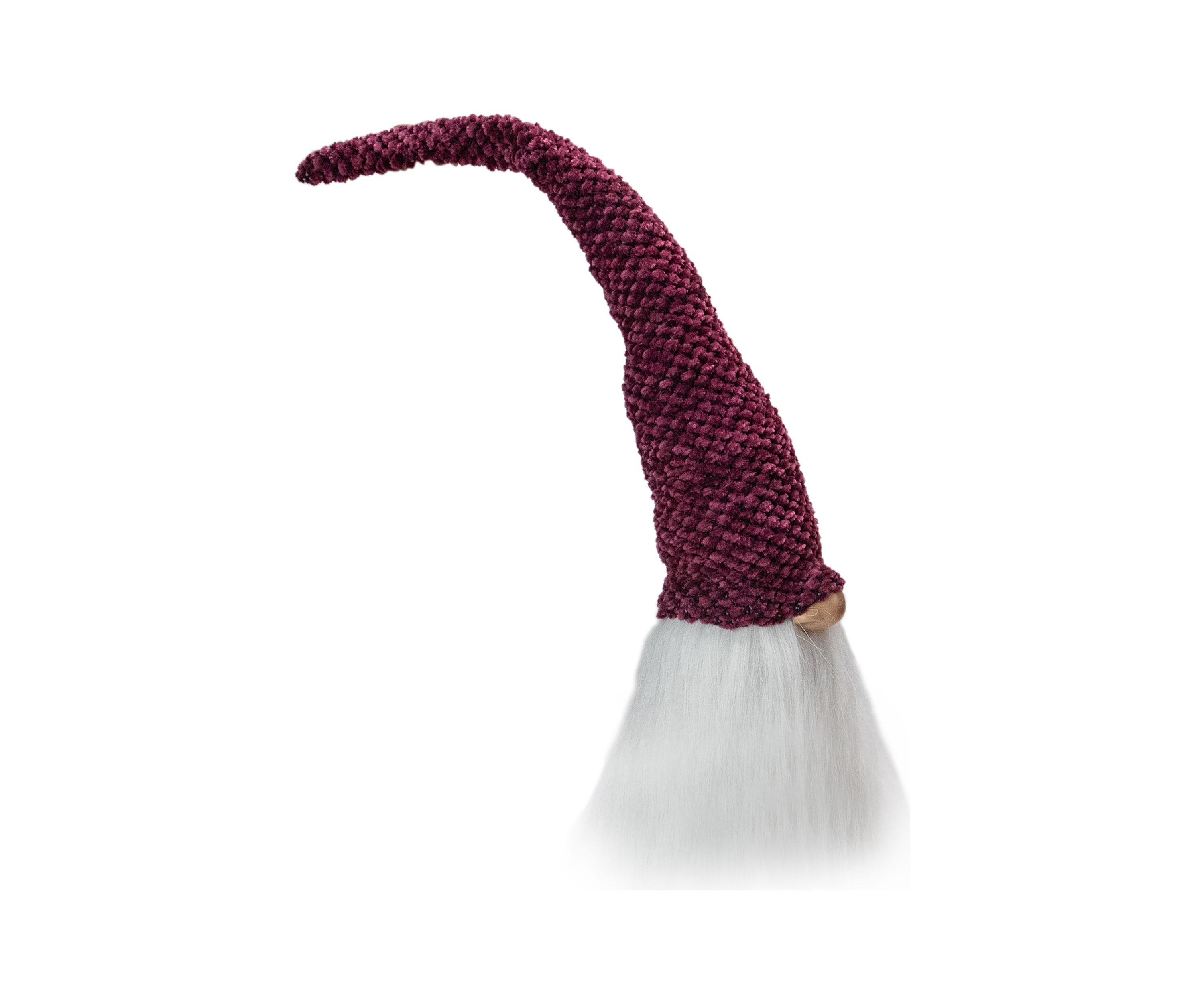 15Inch Purple Plum and White Gnome Head Christmas Tabletop Decor