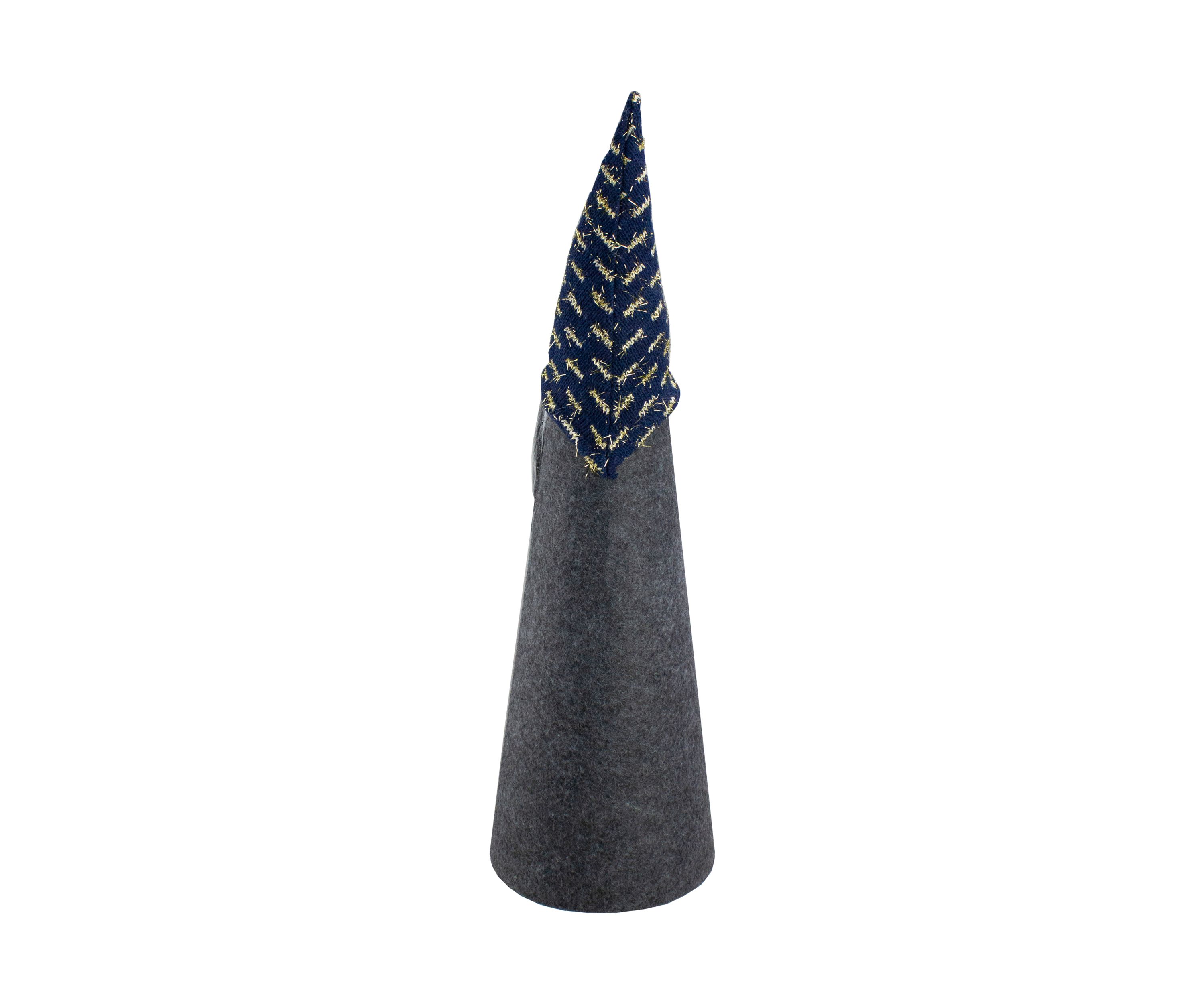 20Inch Gray and Blue Cone Gnome Christmas Tabletop Decor