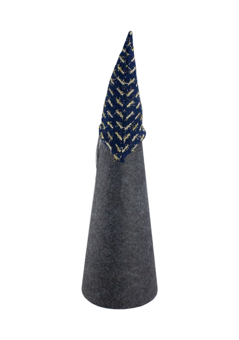 20Inch Gray and Blue Cone Gnome Christmas Tabletop Decor