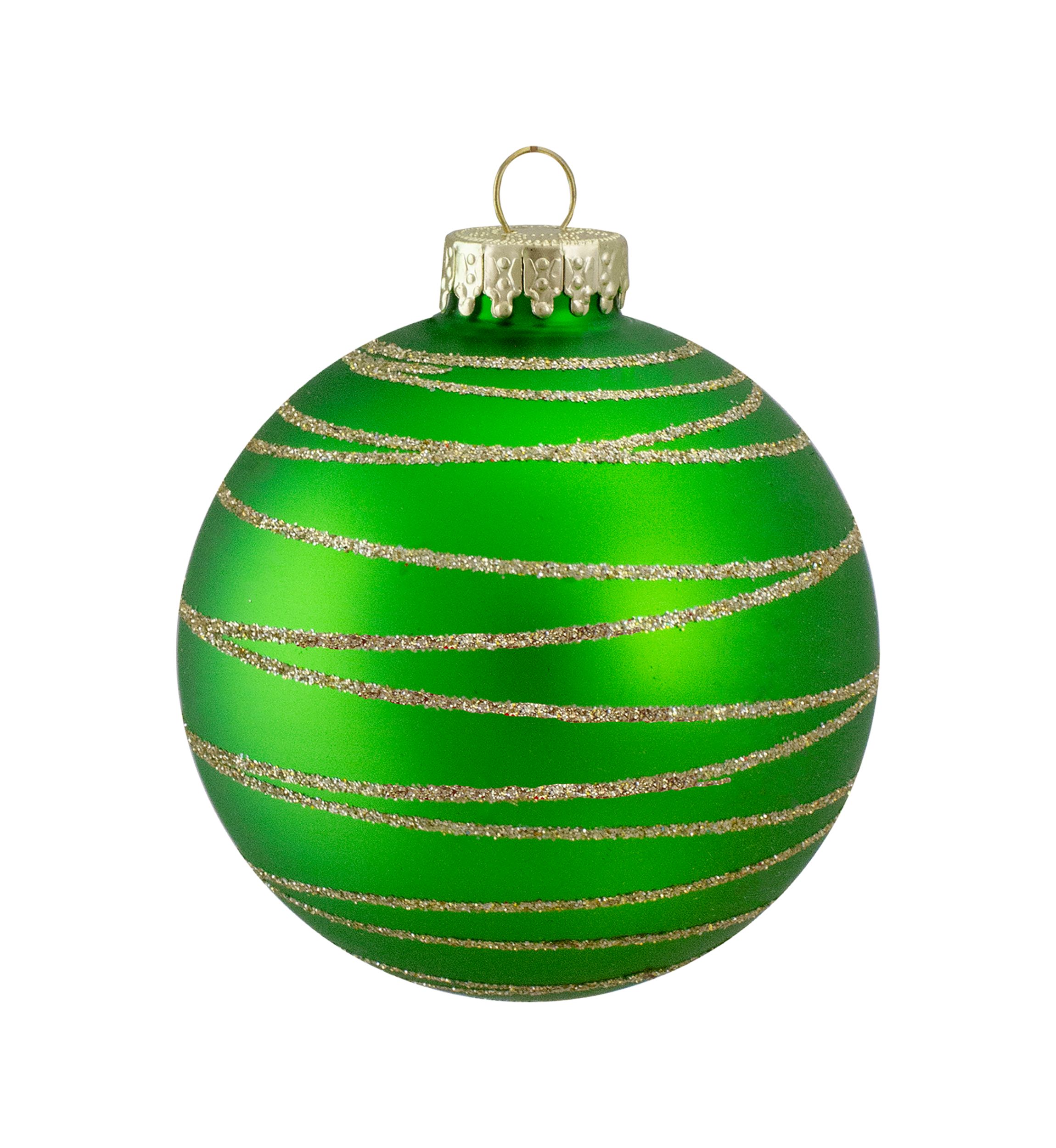 4ct  Glass Red and Green Matte Christmas Ball Ornaments 3.25-Inch (80mm)