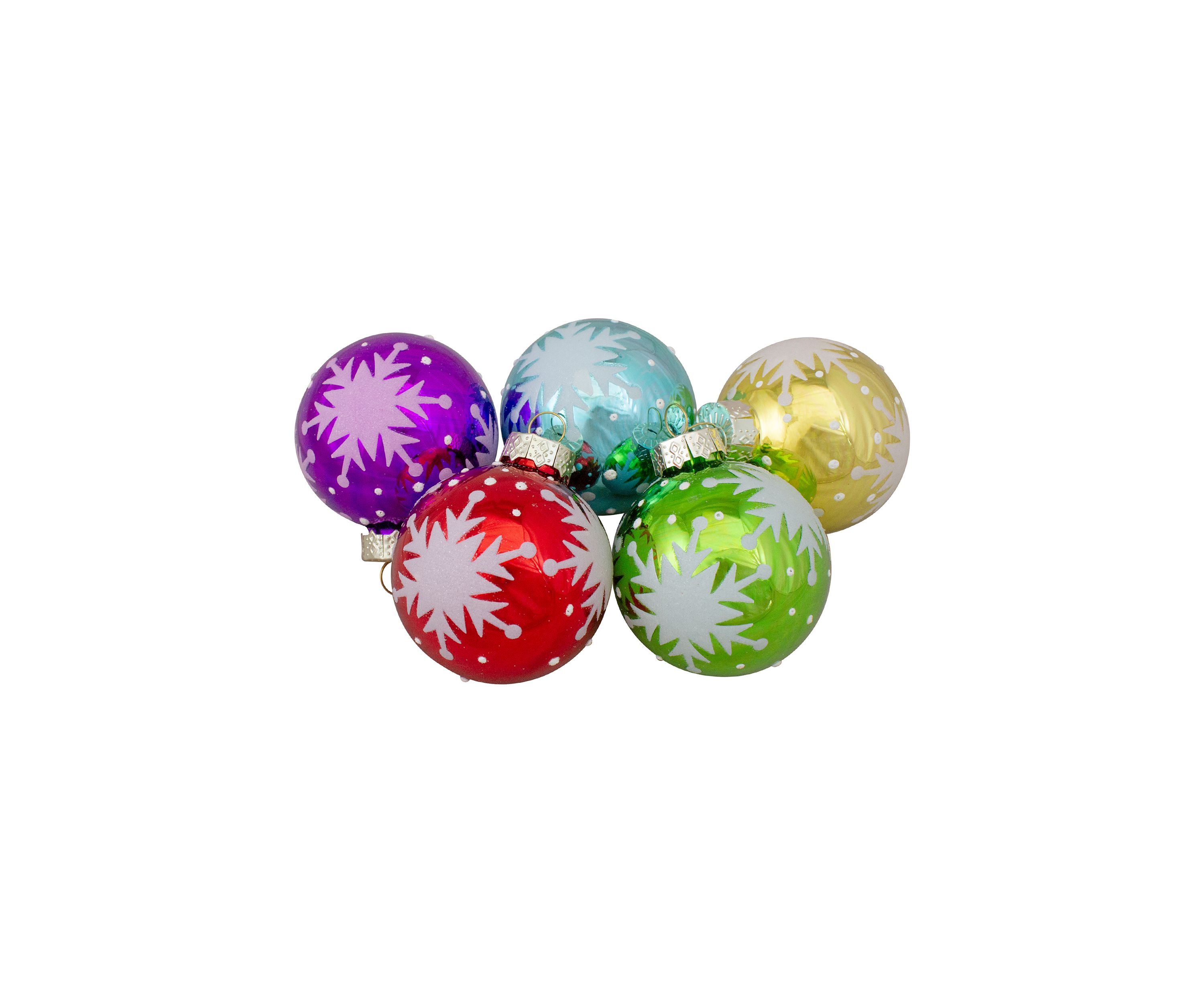 Set of 9 Assorted Glass Ball Hanging Christmas Ball Ornaments 2.25-Inch (57mm)