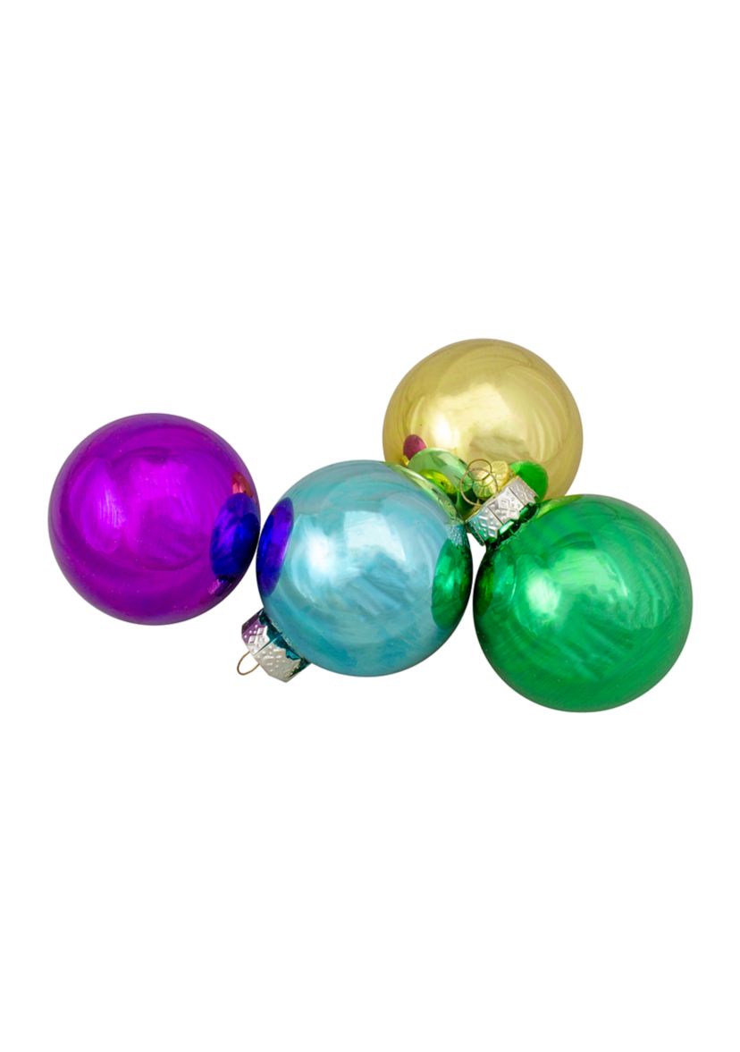 Set of 9 Assorted Glass Ball Hanging Christmas Ball Ornaments 2.25-Inch (57mm)