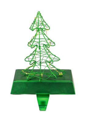 Northlight 8Inch Led Lighted Green Wired Christmas Tree Stocking Holder