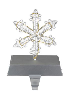 Northlight 7.5Inch Led Lighted Silver Wired Snowflake Christmas Stocking Holder