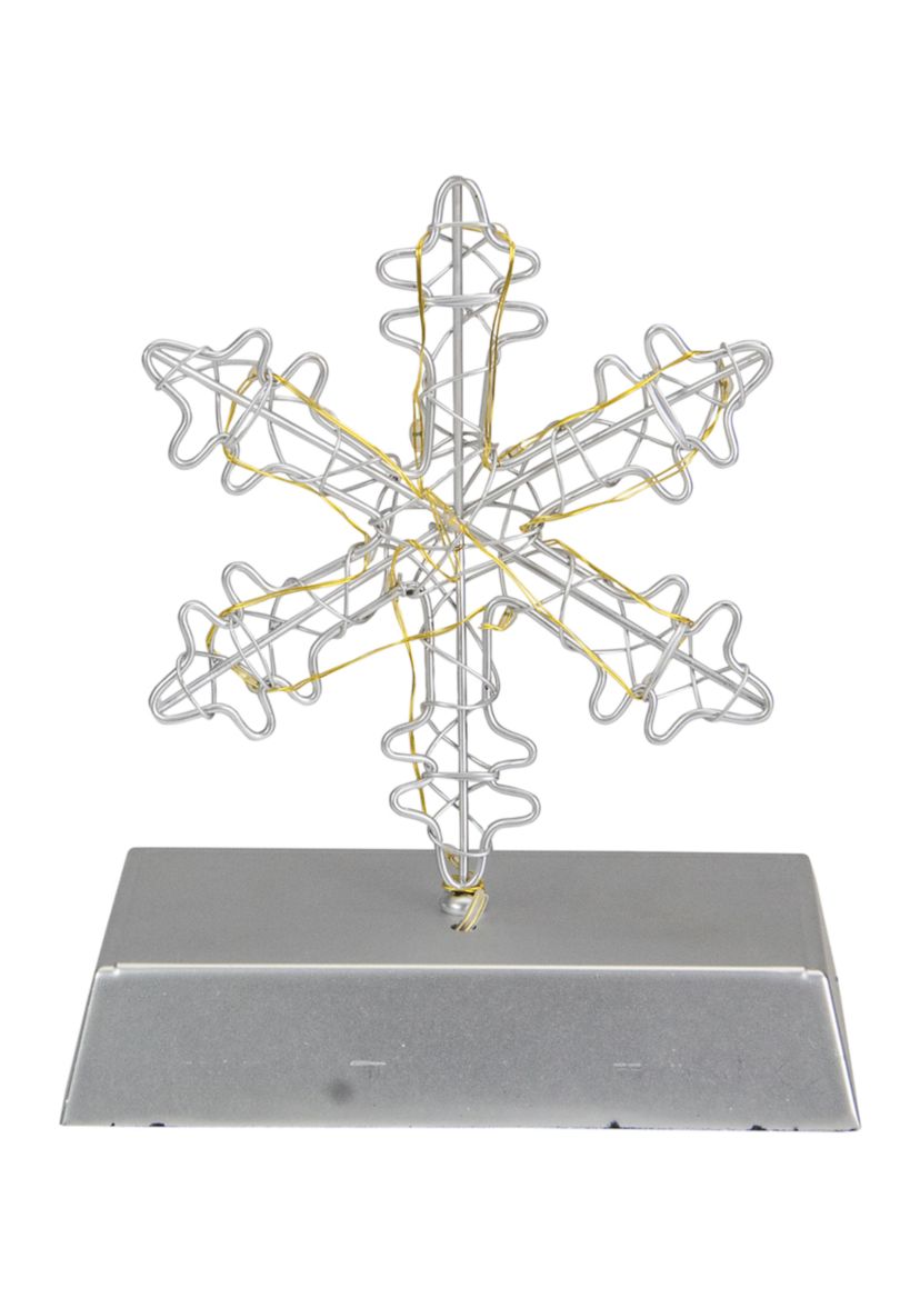 7.5Inch LED Lighted Silver Wired Snowflake Christmas Stocking Holder
