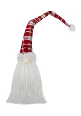 29.5-Inch Red and White Tabletop Santa Claus Sitting Christmas Gnome Decoration