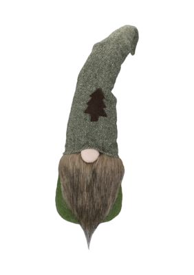 21-Inch Green and Brown Weighted Christmas Tree Gnome Tabletop Figure